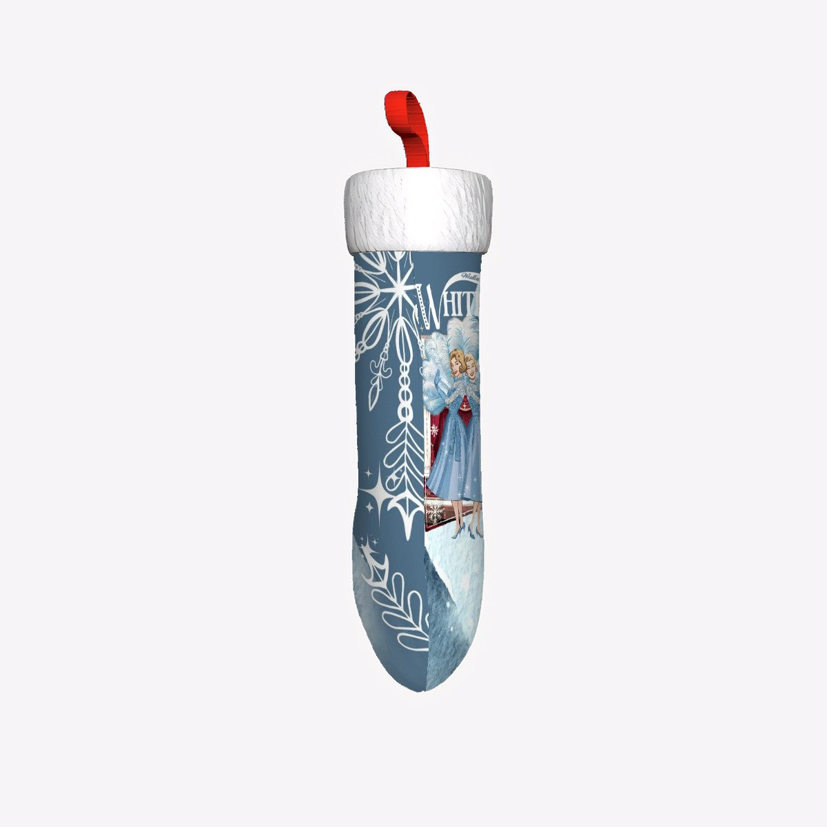 Wallace And Davis Sisters Sisters Blue Mid Mod Plush Christmas Stocking - Mid Century Modern Gal