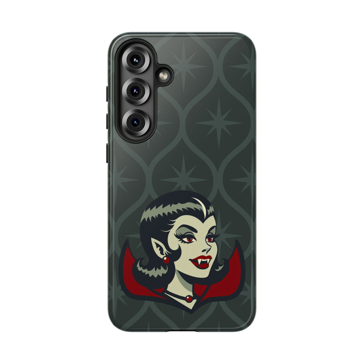 Vampire Dracula Girl Halloween Goth Horror Buff MCM Green Tough Phone Case