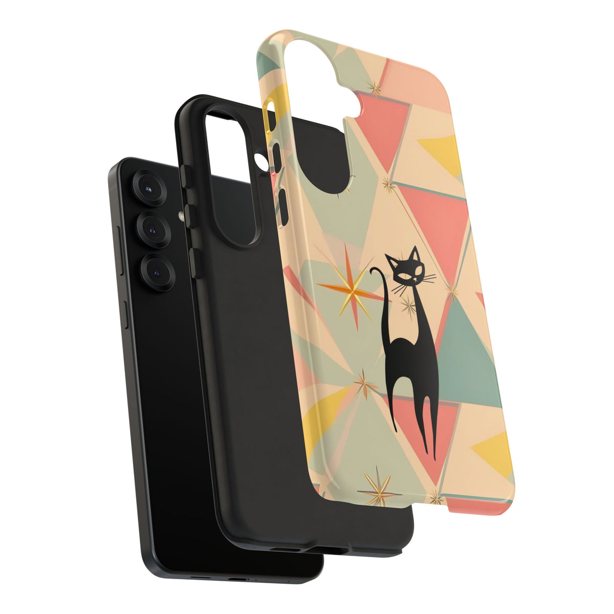Atomic Cat Mid Mod Retro Cat Phone Case | Tough Cases with Vintage Vibe | Ideal for Cat Lovers