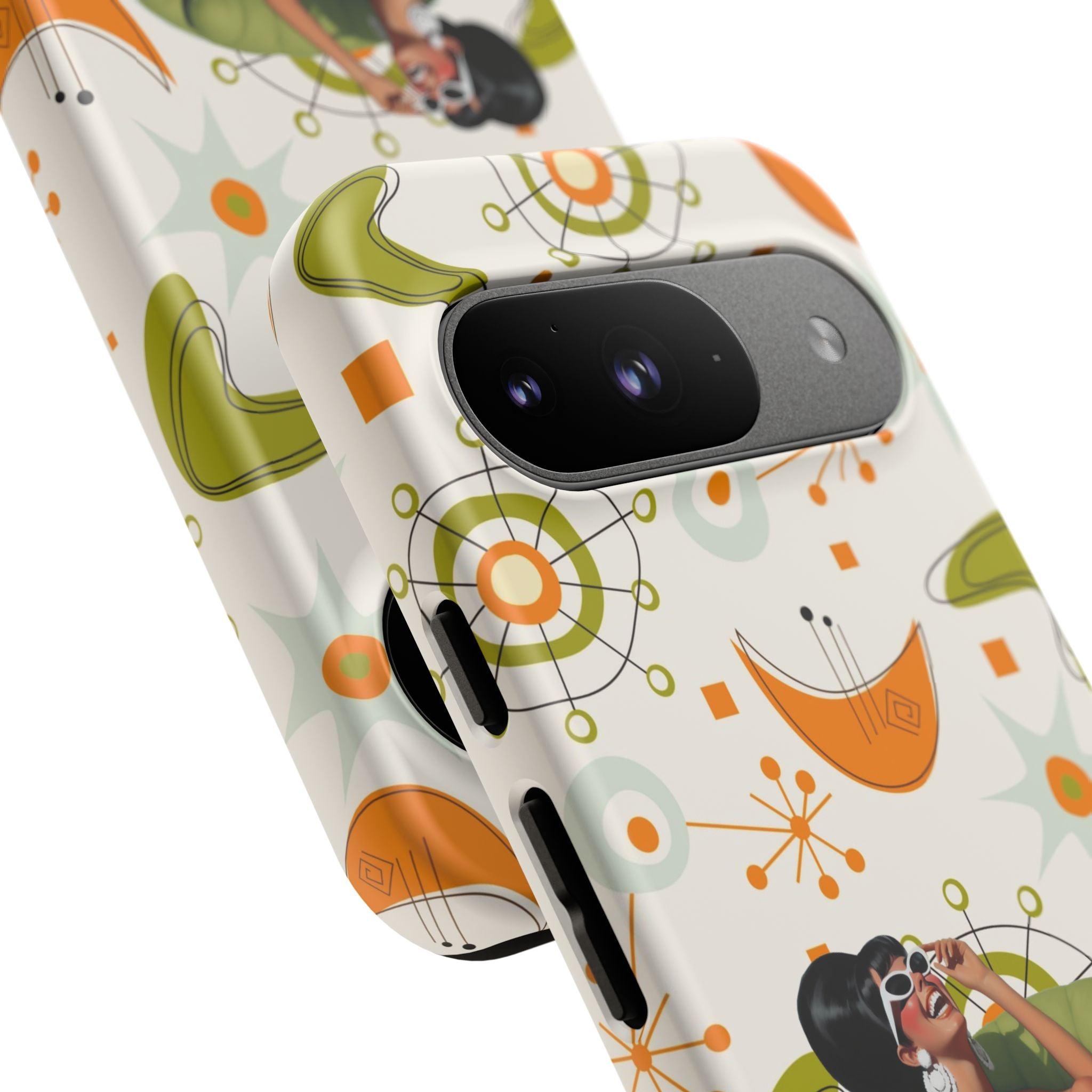 Mid Century Modern Atomic Starburst Mid Mod 60s Gal Retro Chic Tough Phone Case with Vintage Glamour Design