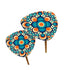Groovy Mid Mod Nesting Tables, Blue, Orange Orbs Mod Table Set - Mid Century Modern Gal