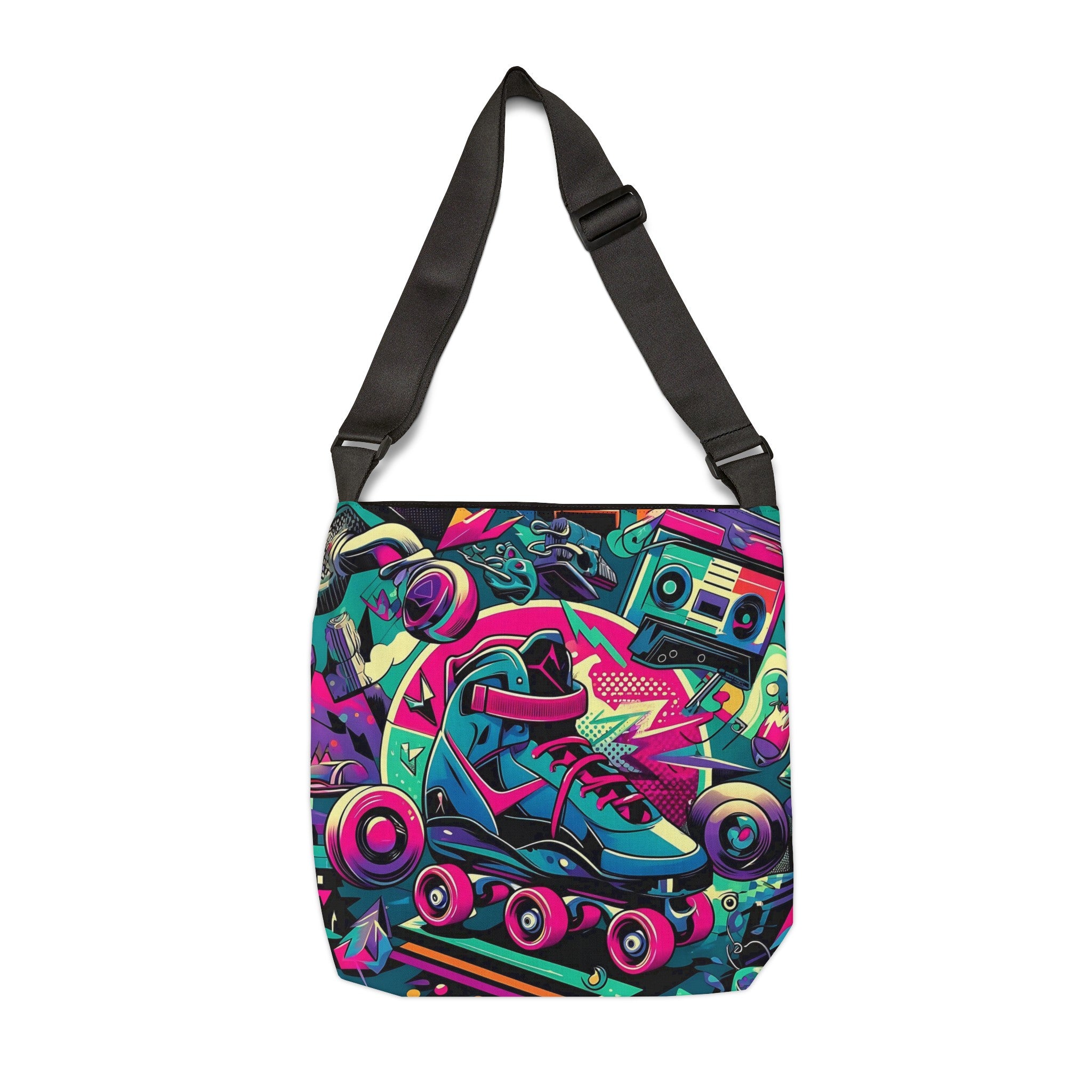 80s Retro Rollerskate Funky Tote Bag Gift For 80s Lover - Mid Century Modern Gal