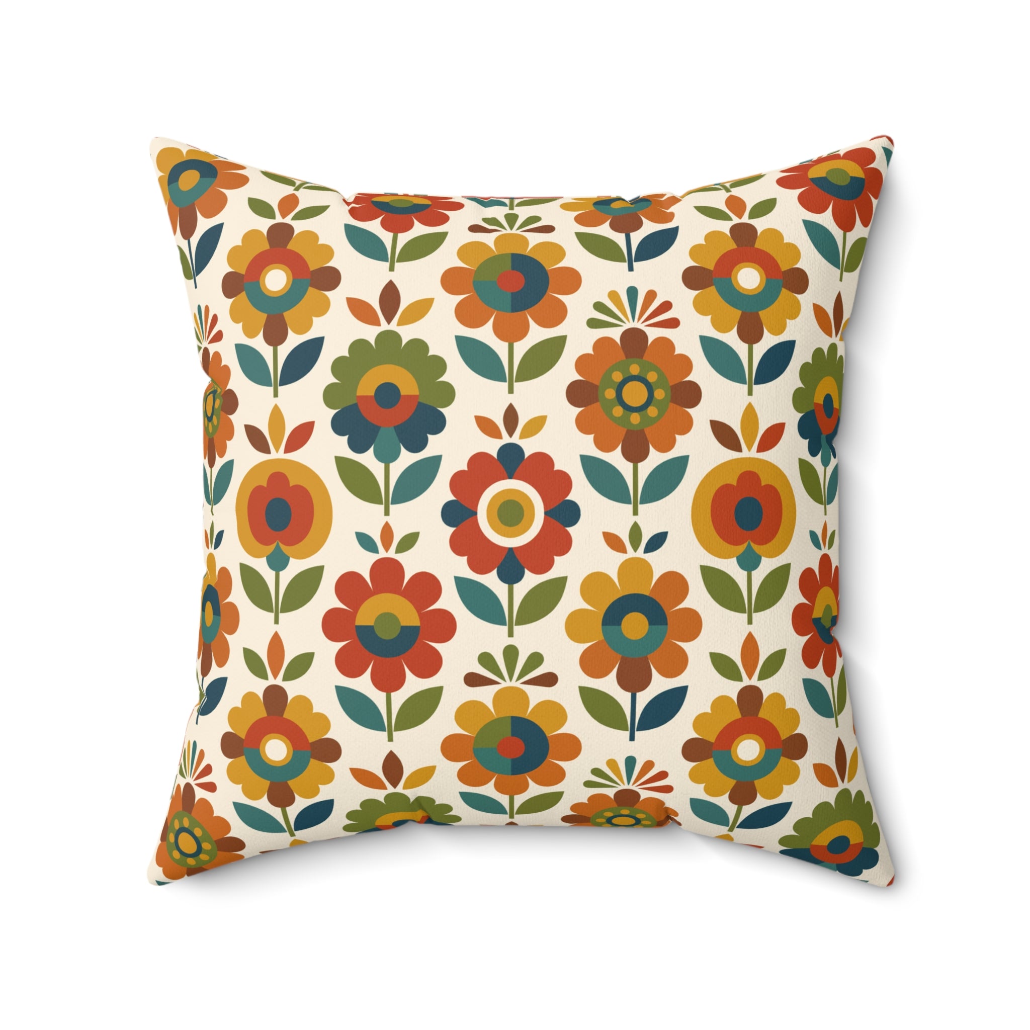 Mid Century Modern Scandinavian Floral Earth Tones Pillow Cover and Insert - Mid Century Modern Gal