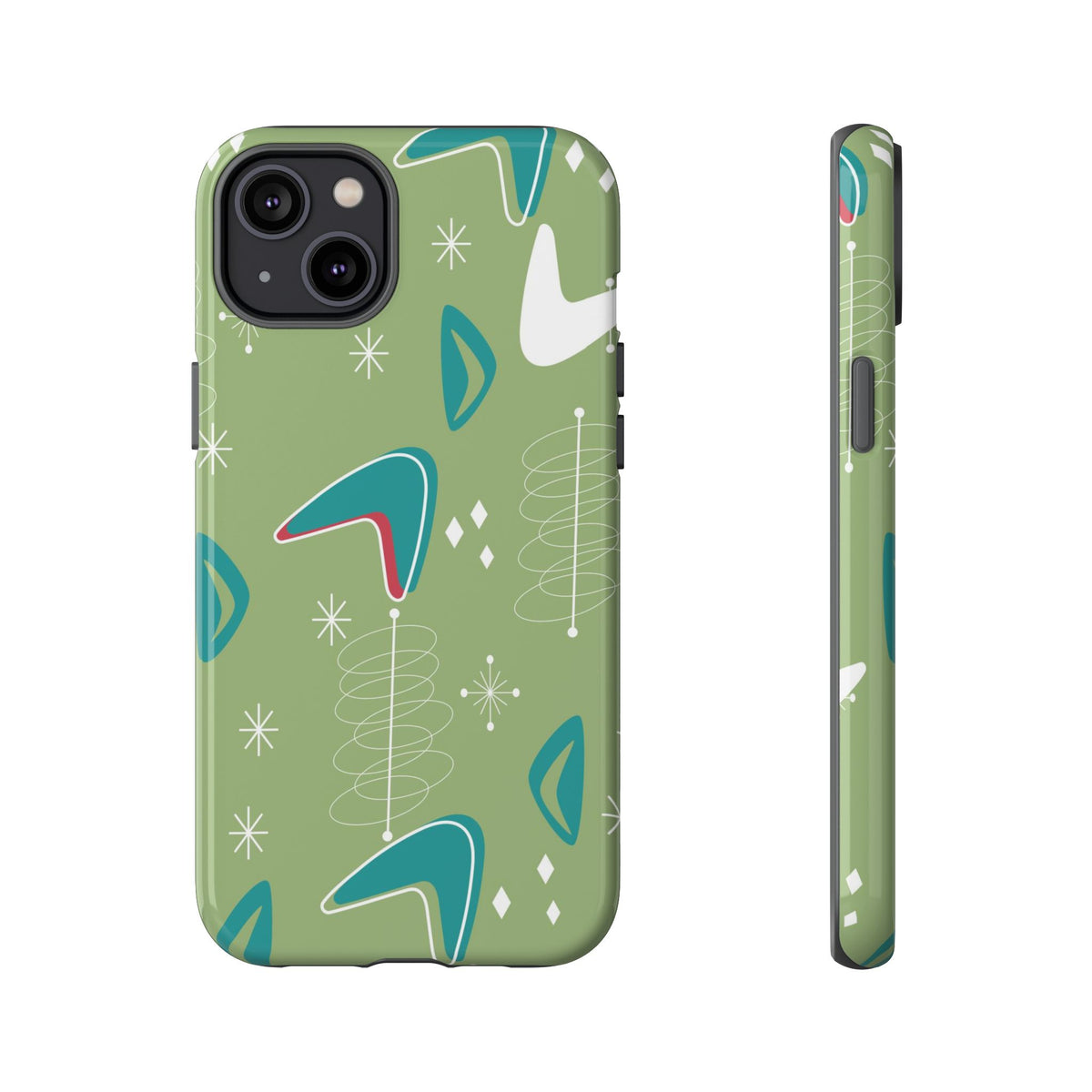 Mid Century Modern Atomic Boomerang, 50s Space Age Tough Phone Case