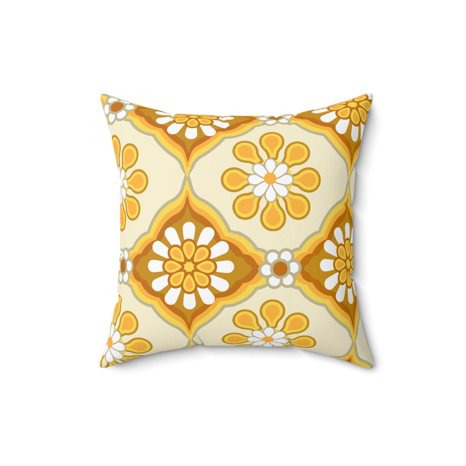 Daisy Flower Power Groovy 70s Retro Pillow Cover And Insert - Mid Century Modern Gal