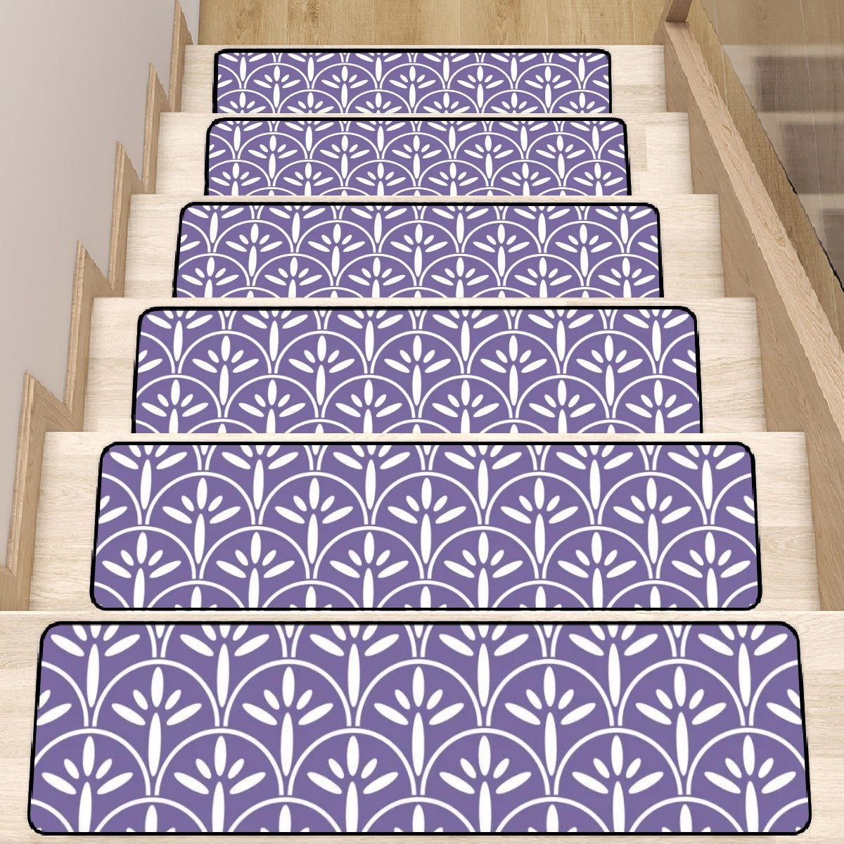 Art Deco Stair Tread Carpets |Lavender Purple Mid Century Modern Style Non Slip Carpet for Stairs Treads - Mid Century Modern Gal