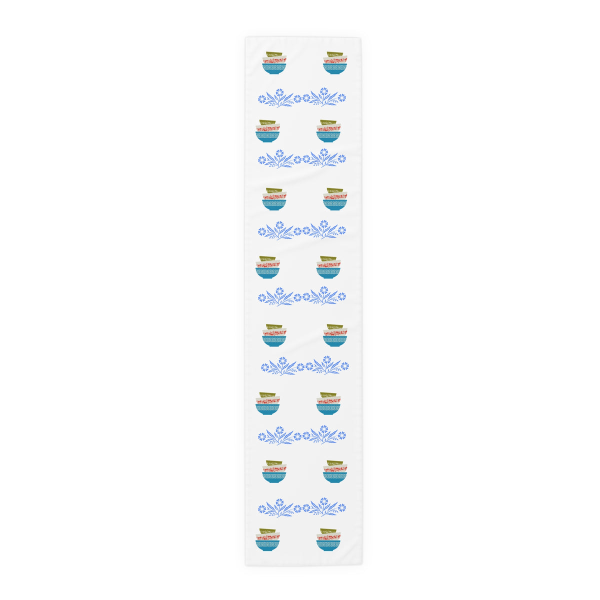 Pyrex Lover, Blue Cornflower, Kitschy 50s Pyrex Collector Kitchen Dining Room Table Runner - Mid Century Modern Gal