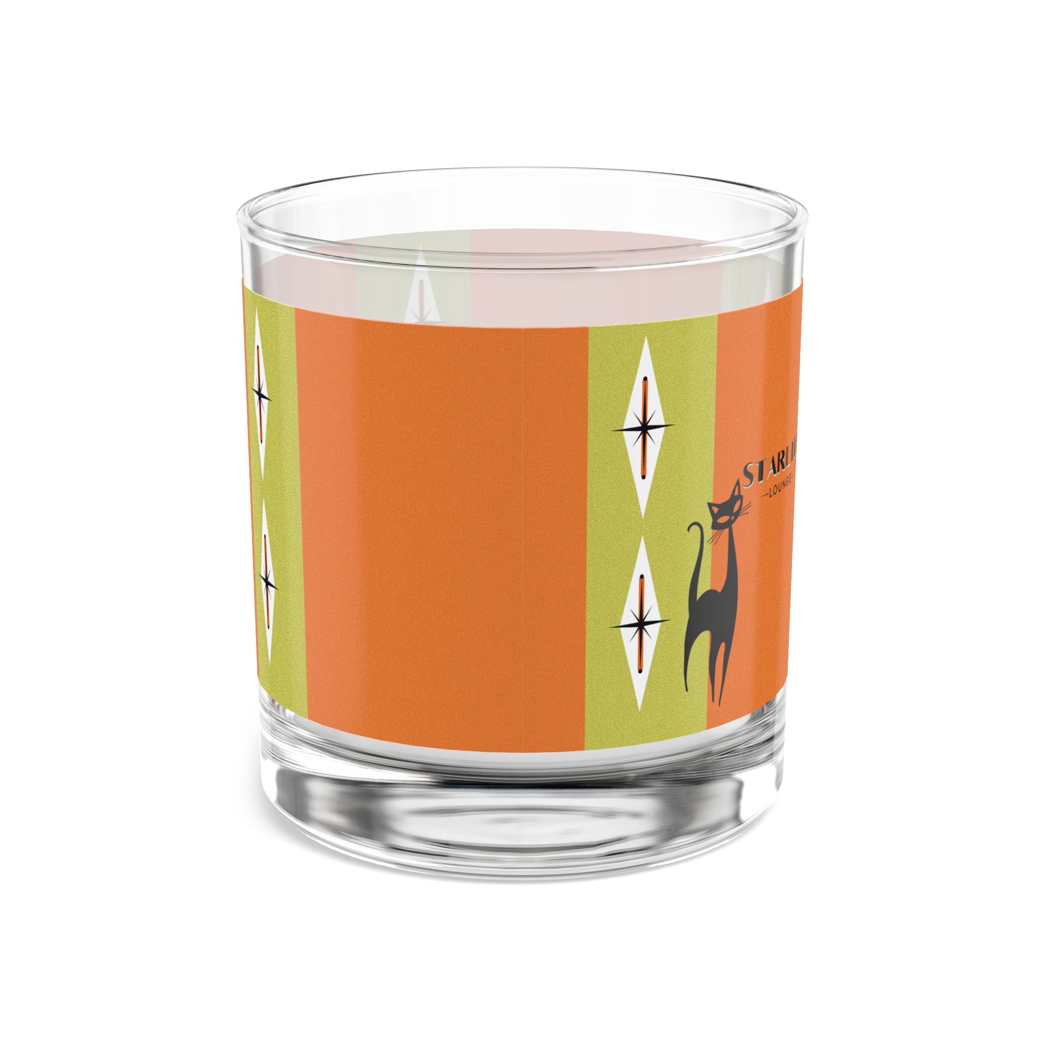 Mid Century Modern Barware Starlite Lounge Rocks Glass - Mid-Century Modern Cat Design - Mid Century Modern Gal