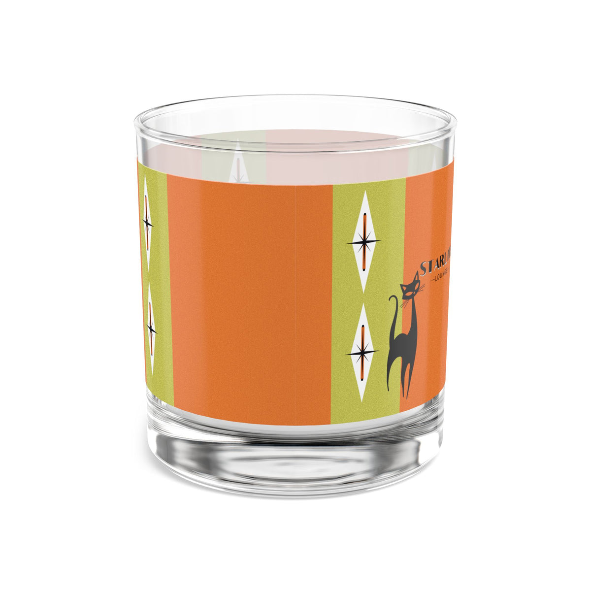 Mid Century Modern Barware Starlite Lounge Rocks Glass - Mid-Century Modern Cat Design - Mid Century Modern Gal