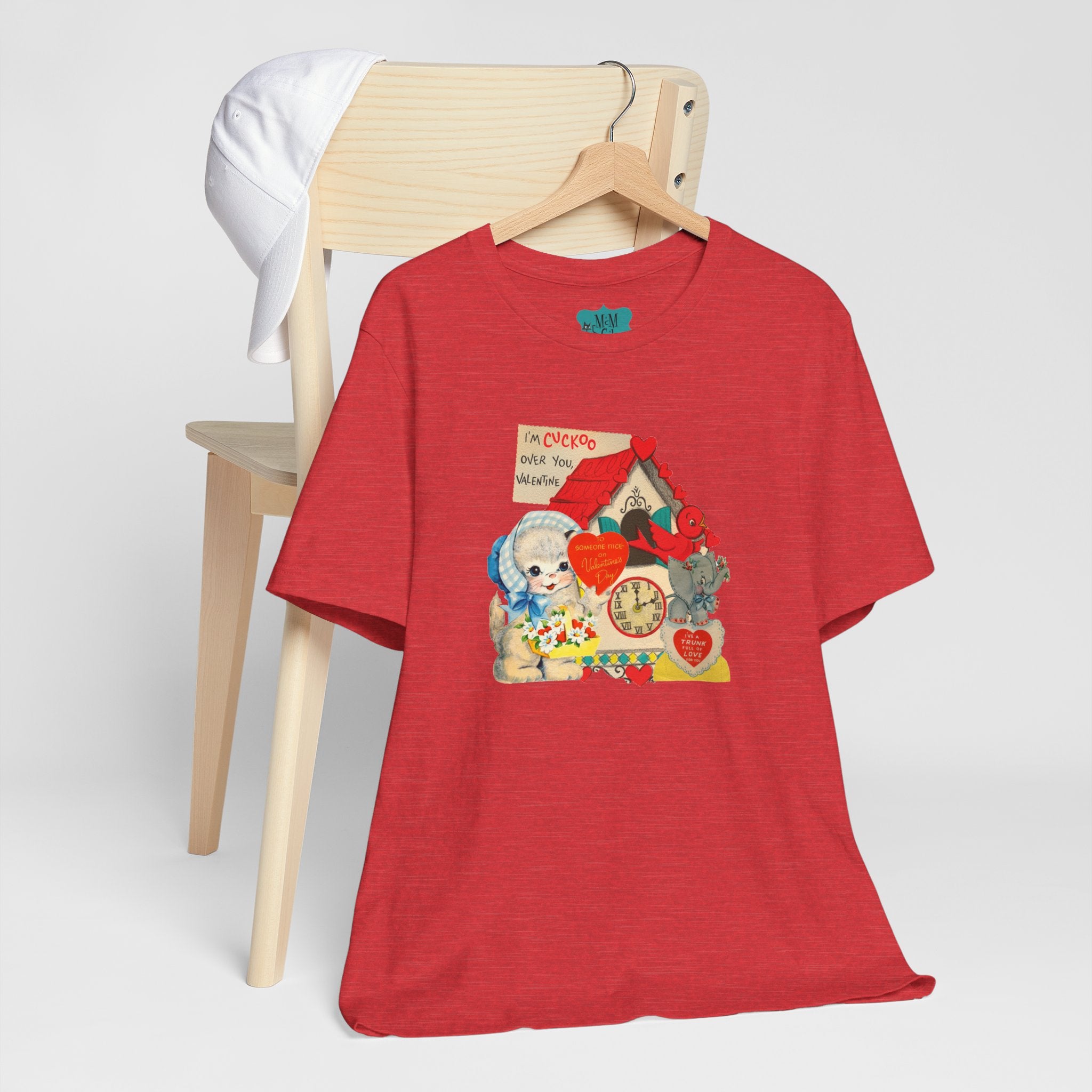 Vintage Valentine Cards Tee, Kitschy Whimsical Love Short Sleeve Tee - Mid Century Modern Gal