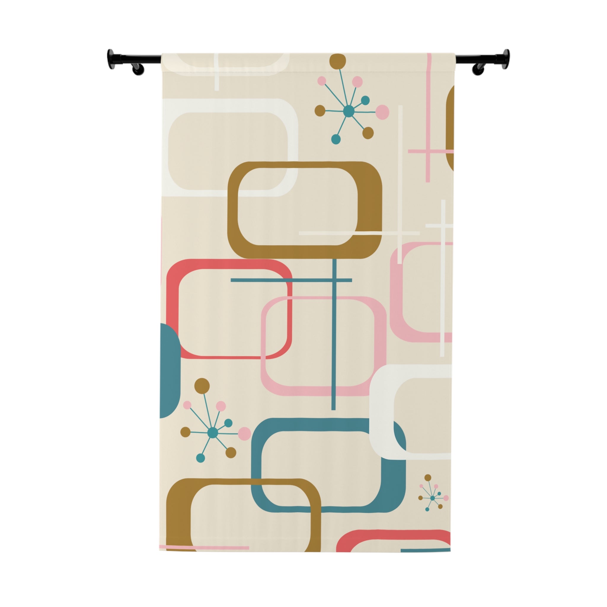 Mid Century Modern Geometric MCM Atomic 50s Window Curtains (1 Piece) - Mid Century Modern Gal
