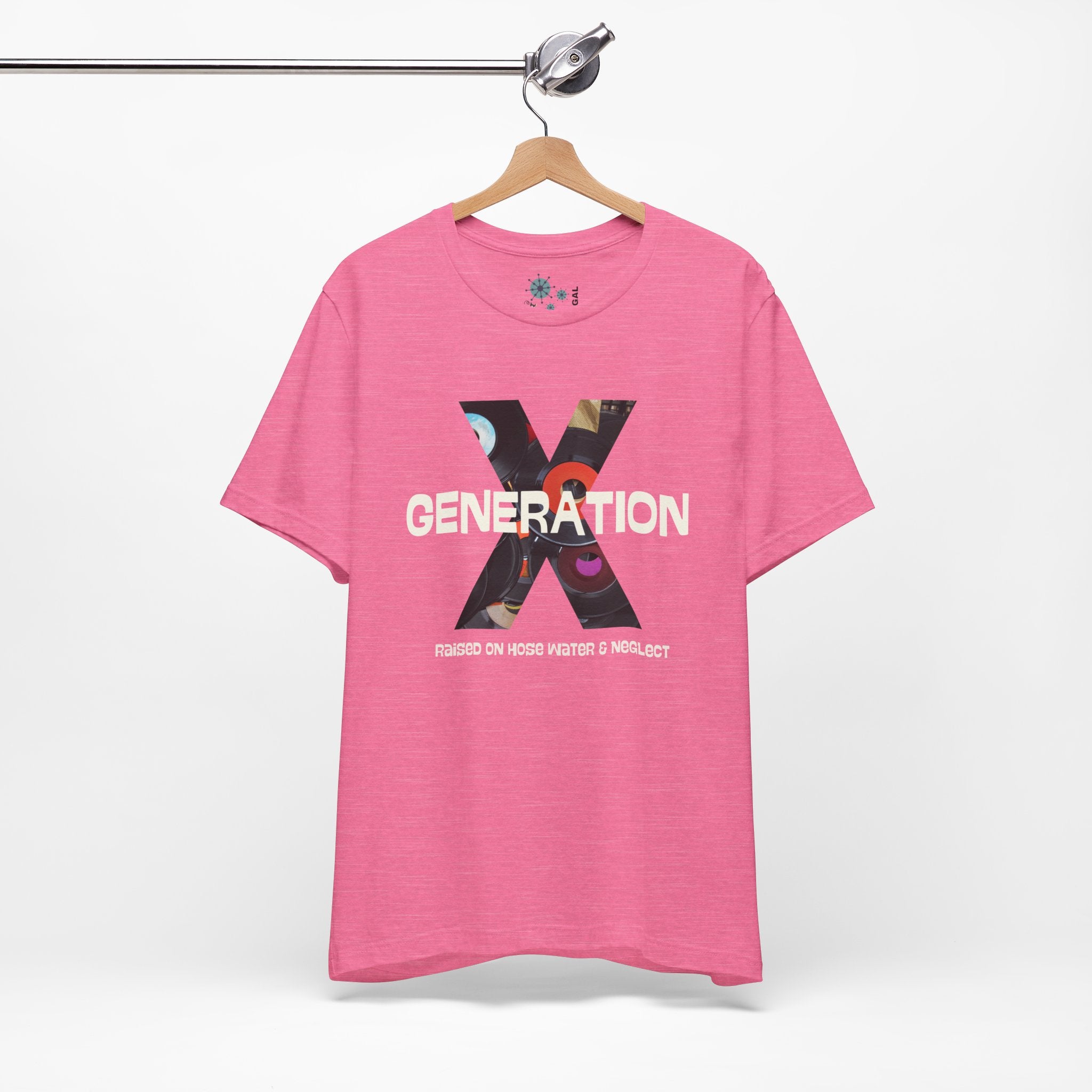 Generation X Retro Tee, Raised On Hose Water And Neglect Unisex Jersey Short Sleeve Tee - Mid Century Modern Gal