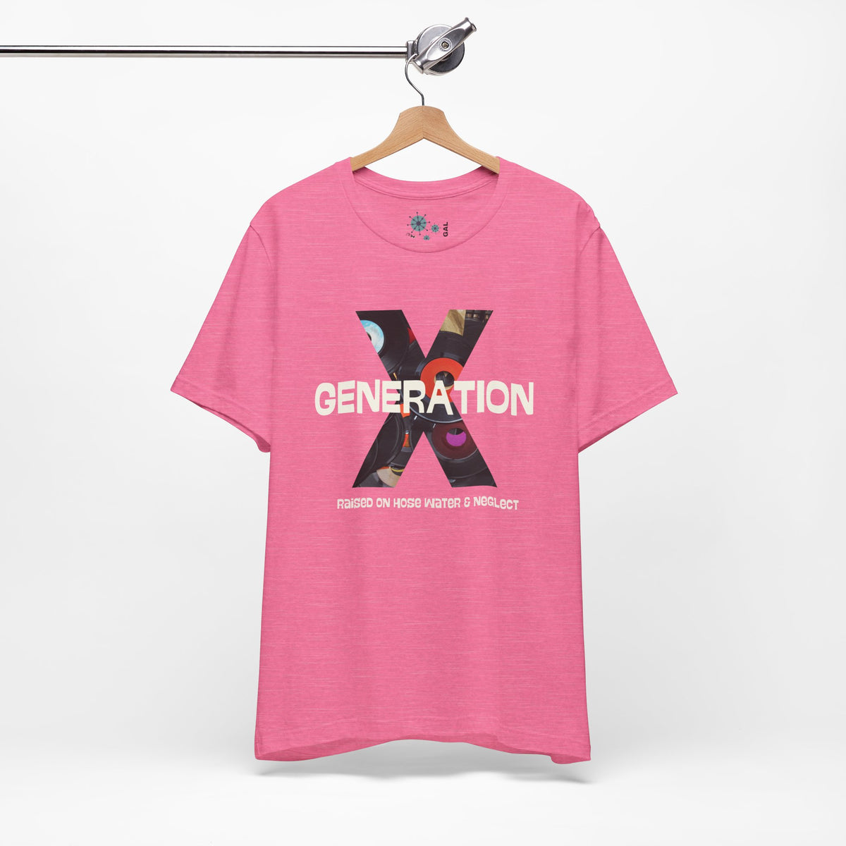 Generation X Retro Tee, Raised On Hose Water And Neglect Unisex Jersey Short Sleeve Tee - Mid Century Modern Gal