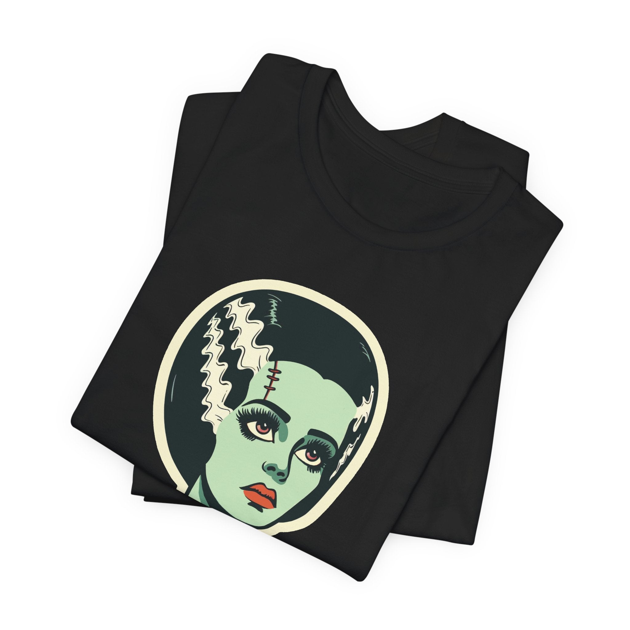 Bride of Frankenstein Retro Mid Mod Horror Buff Halloween Unisex T-Shirt - Mid Century Modern Gal