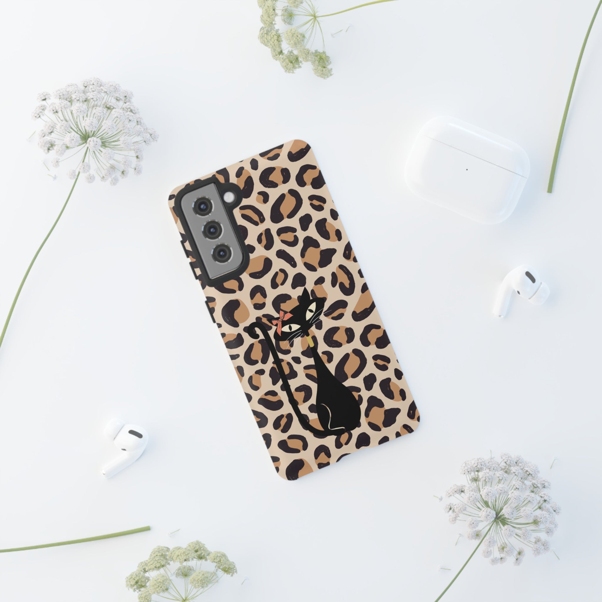 Mid Century Modern 50s Leopard Print, Atomic Cat, Mid Mod Tough Cases - Mid Century Modern Gal