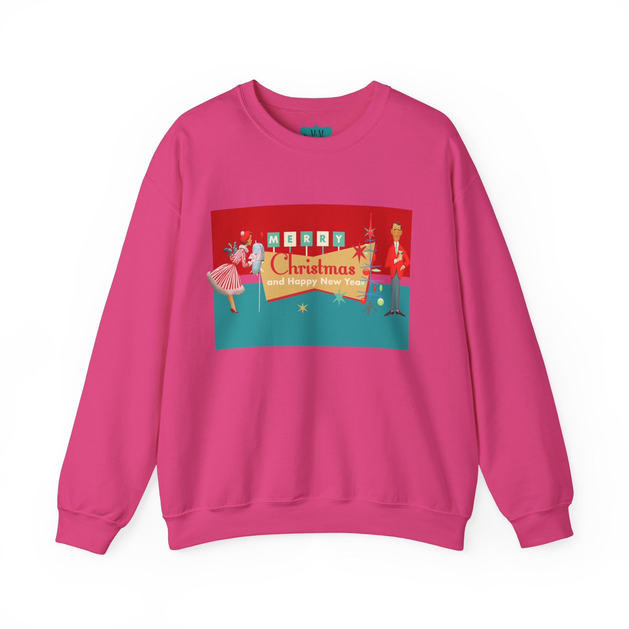 Merry Christmas Sweatshirt, Unisex Holiday Pullover, Cozy Gift for Him and Her, Christmas Party Wear, New Year Apparel, Festive Sweater - Mid Century Modern Gal