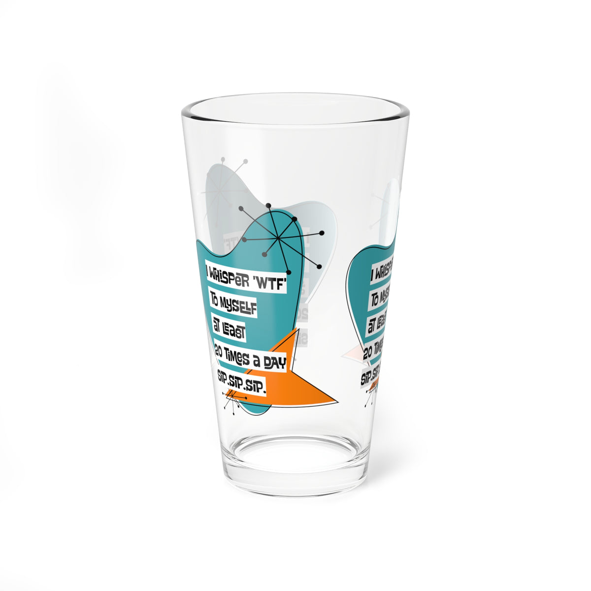 Mid Century Modern Barware, Mommy Juice, Funny Drinking Beer, Cocktail, Mocktail Glass Funny Mom Gift Drinking Glass - Mid Century Modern Gal