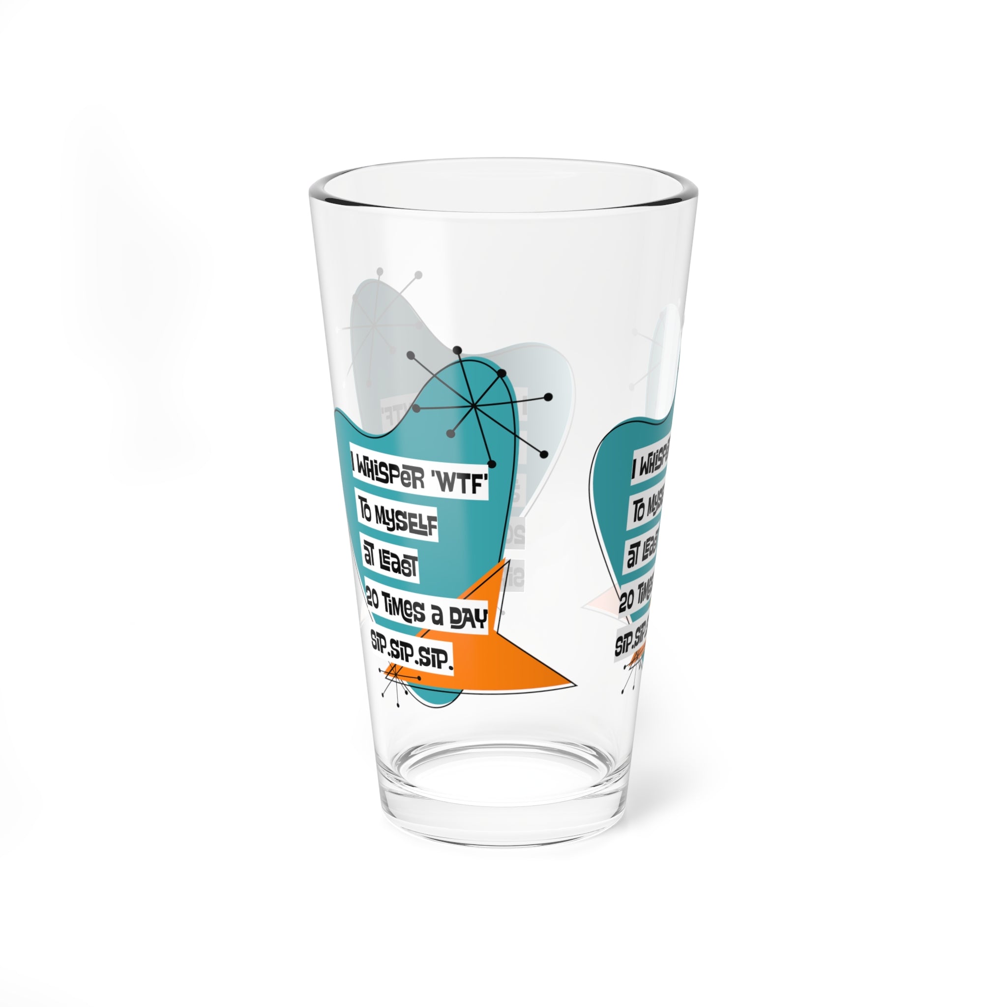 Mid Century Modern Barware, Mommy Juice, Funny Drinking Beer, Cocktail, Mocktail Glass Funny Mom Gift Drinking Glass - Mid Century Modern Gal