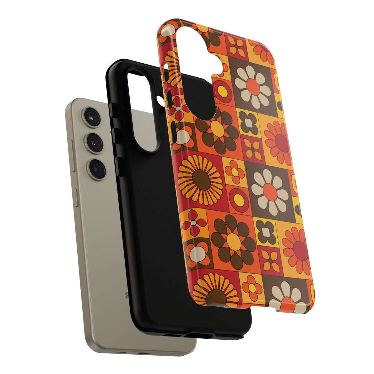 Retro 70s Mid Mod Floral Phone Case | Tough Cases for Flower Lovers