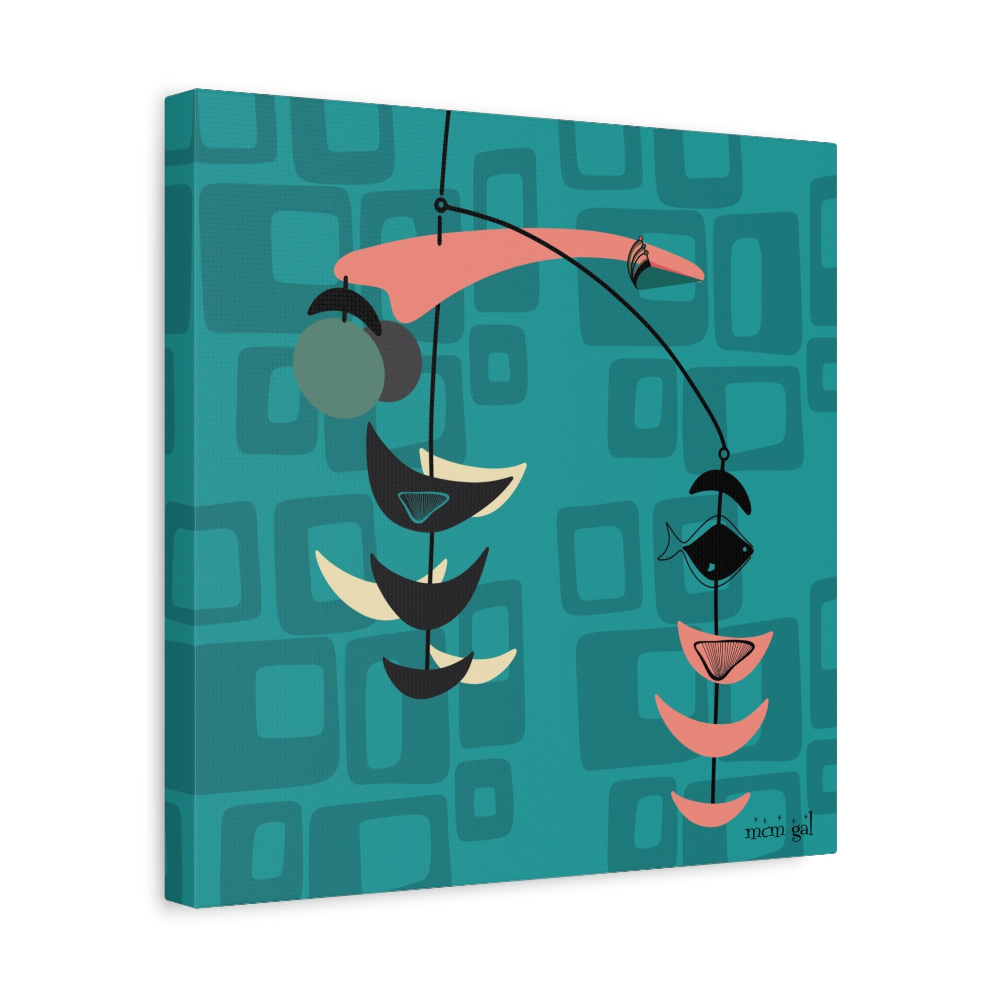 Mid Century Modern Fish Art Modern Abstract Wall Art Canvas - Stylish Home Decor for Contemporary Spaces - Mid Century Modern Gal