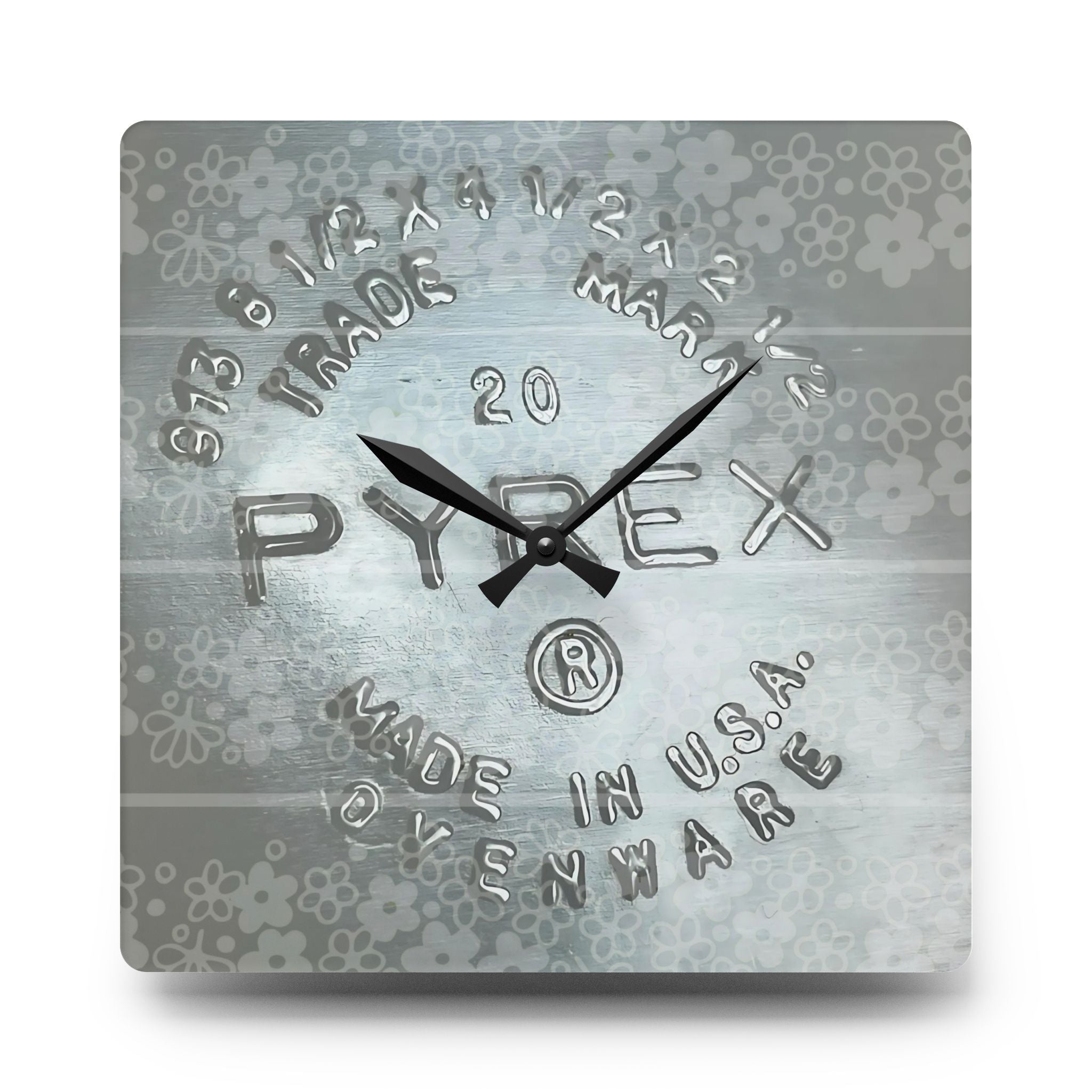 Vintage Pyrex Acrylic Wall Clock - Retro Home Decor for Kitchen - Mid Century Modern Gal