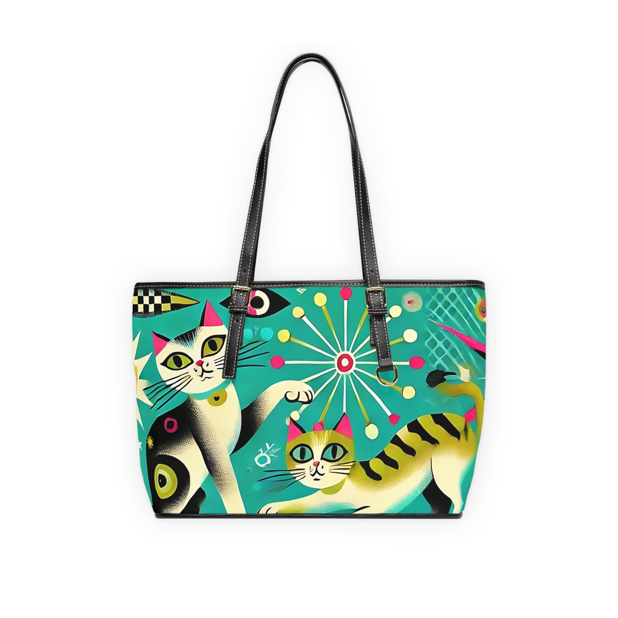 Atomic Cat Kitschy Trendy Modern Mid Century Shoulder Bags - Mid Century Modern Gal