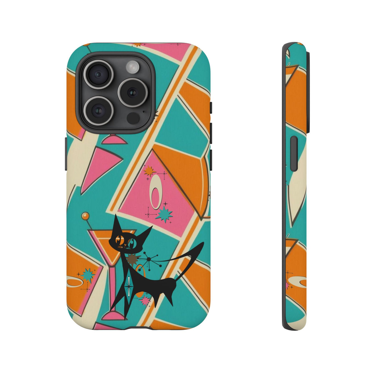 Atomic Cat Mid Mod Retro Cat Phone Case - Tough Cases for Stylish Cat Lovers - Mid Century Modern Gal