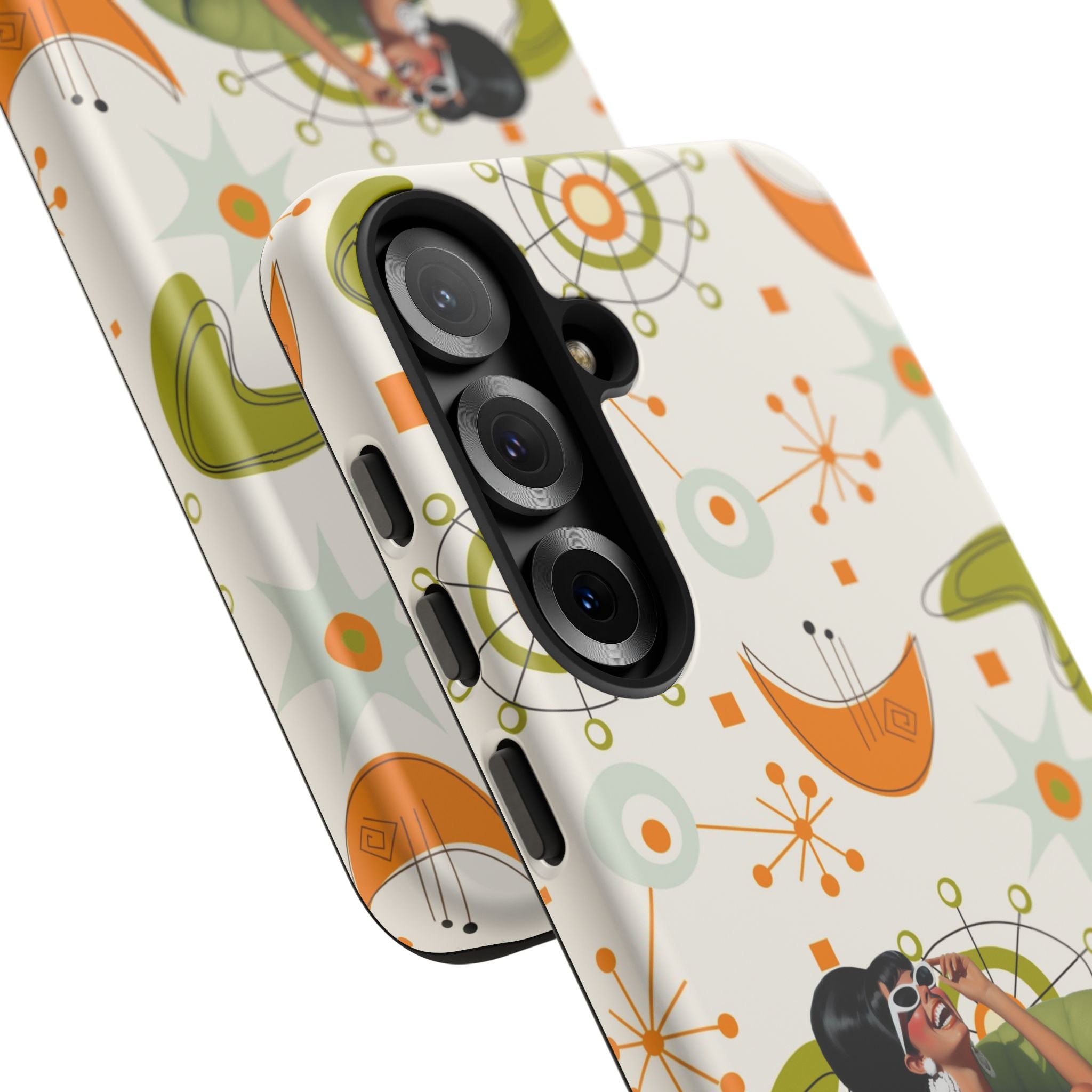 Mid Century Modern Atomic Starburst Mid Mod 60s Gal Retro Chic Tough Phone Case with Vintage Glamour Design