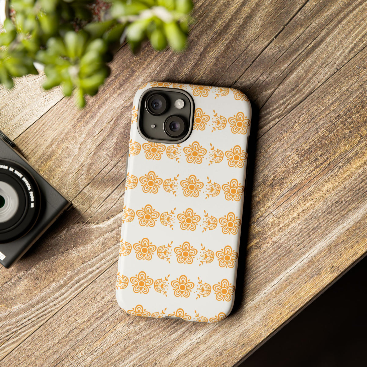 Pyrex Golden Butterfly Floral Phone Case, Tough Cases for Stylish Protection, Gift for Her, Durable, Trendy Floral Design, Cell Phone Cover