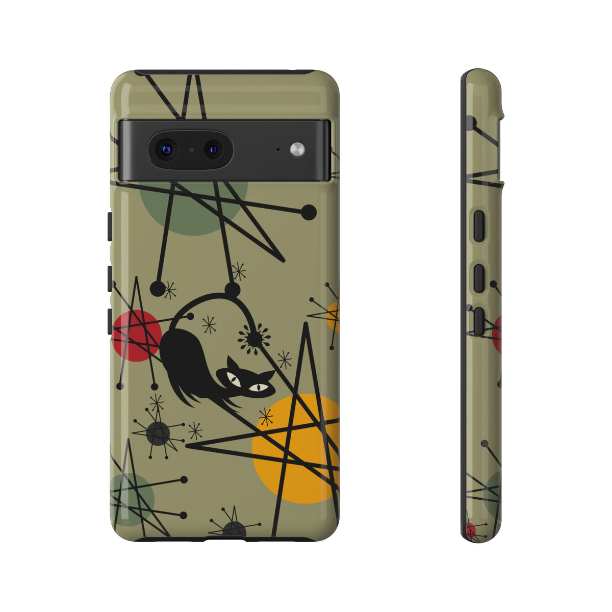 Mid Century Modern Atomic Cat, Retro Chic Groovy Mod Samsung, Smart Phone Tough Cases - Mid Century Modern Gal