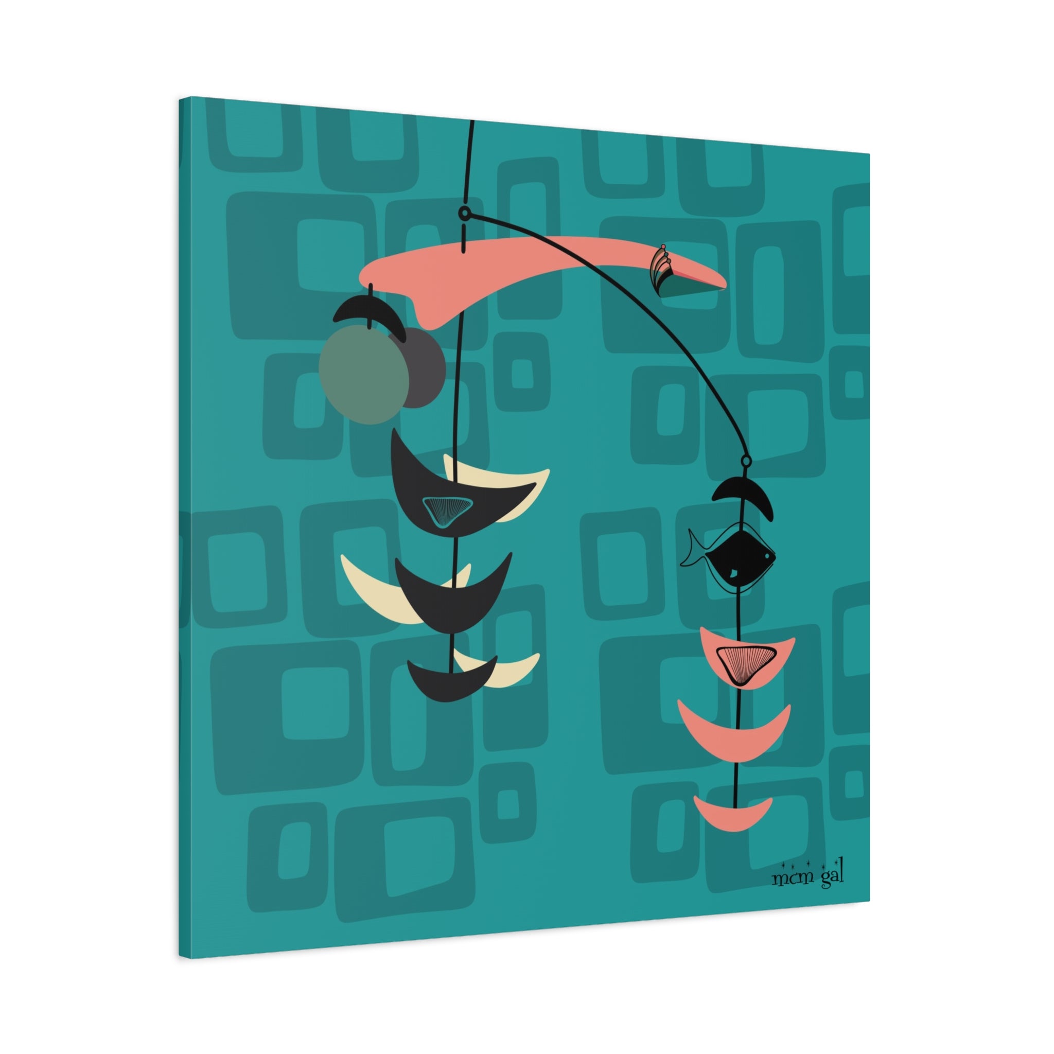 Mid Century Modern Fish Art Modern Abstract Wall Art Canvas - Stylish Home Decor for Contemporary Spaces - Mid Century Modern Gal