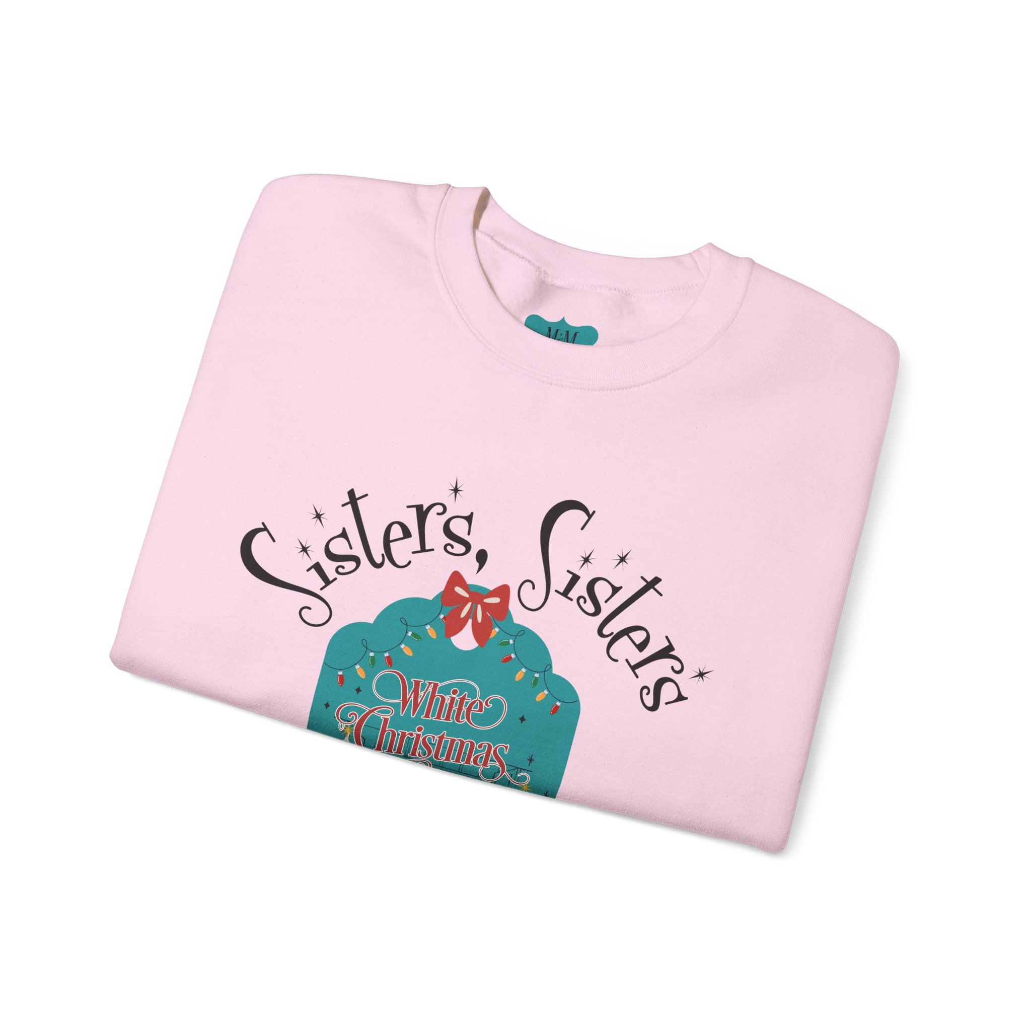 Wallace And Davis Retro Christmas Sweatshirt, Cozy Unisex Holiday Sisters Sisters Matching Sweaters - Mid Century Modern Gal