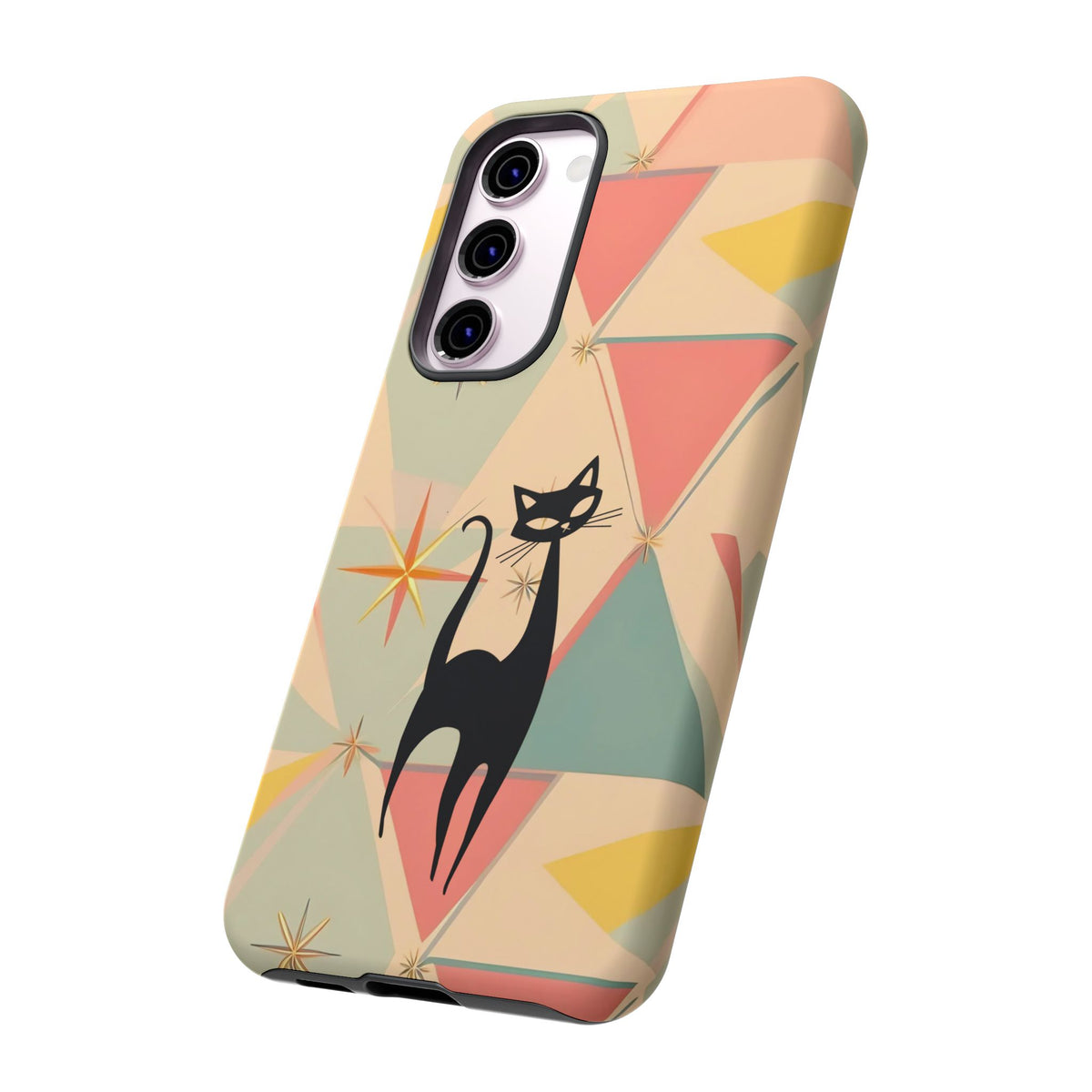 Atomic Cat Mid Mod Retro Cat Phone Case | Tough Cases with Vintage Vibe | Ideal for Cat Lovers