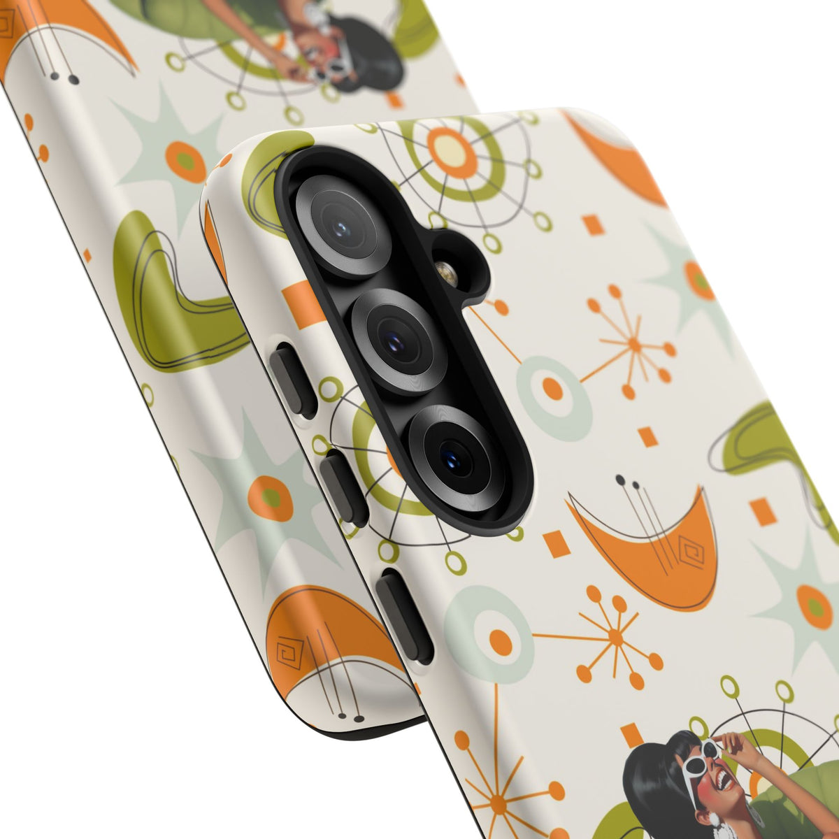 Mid Century Modern Atomic Starburst Mid Mod 60s Gal Retro Chic Tough Phone Case with Vintage Glamour Design
