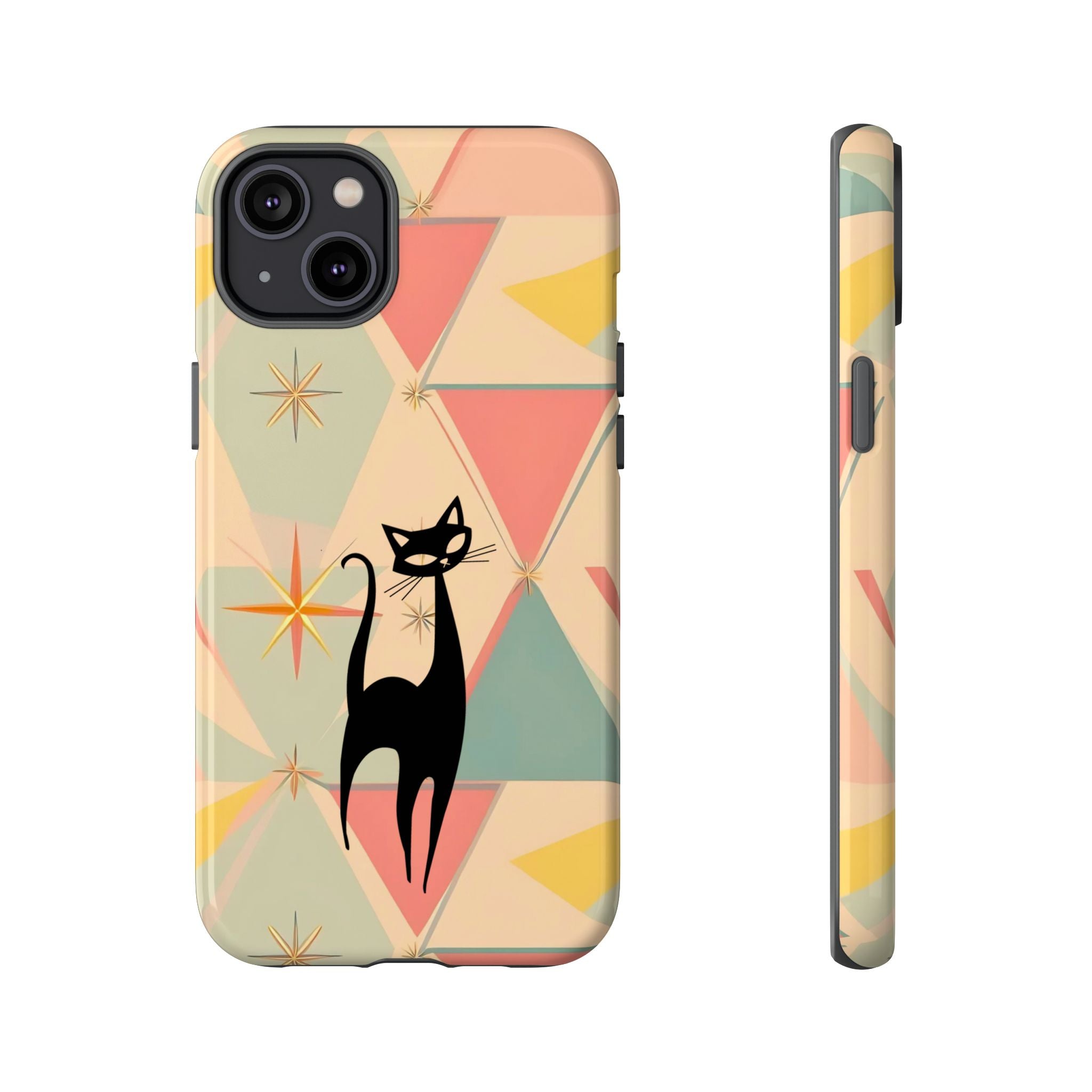 Atomic Cat Mid Mod Retro Cat Phone Case | Tough Cases with Vintage Vibe | Ideal for Cat Lovers - Mid Century Modern Gal