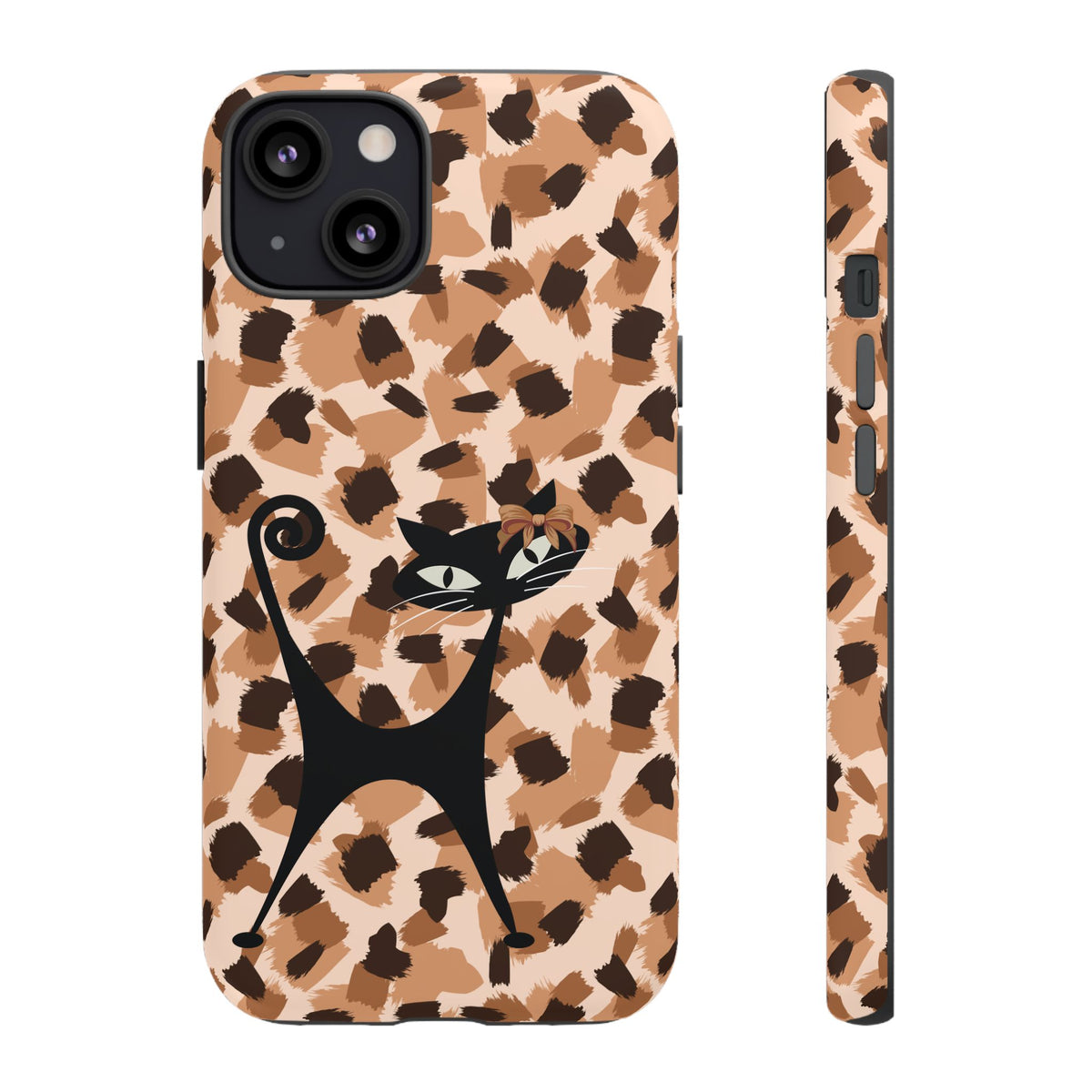 Mid Century Modern Atomic Cat, Animal Print Kitschy Trendy Smart Phone Tough Cases - Mid Century Modern Gal