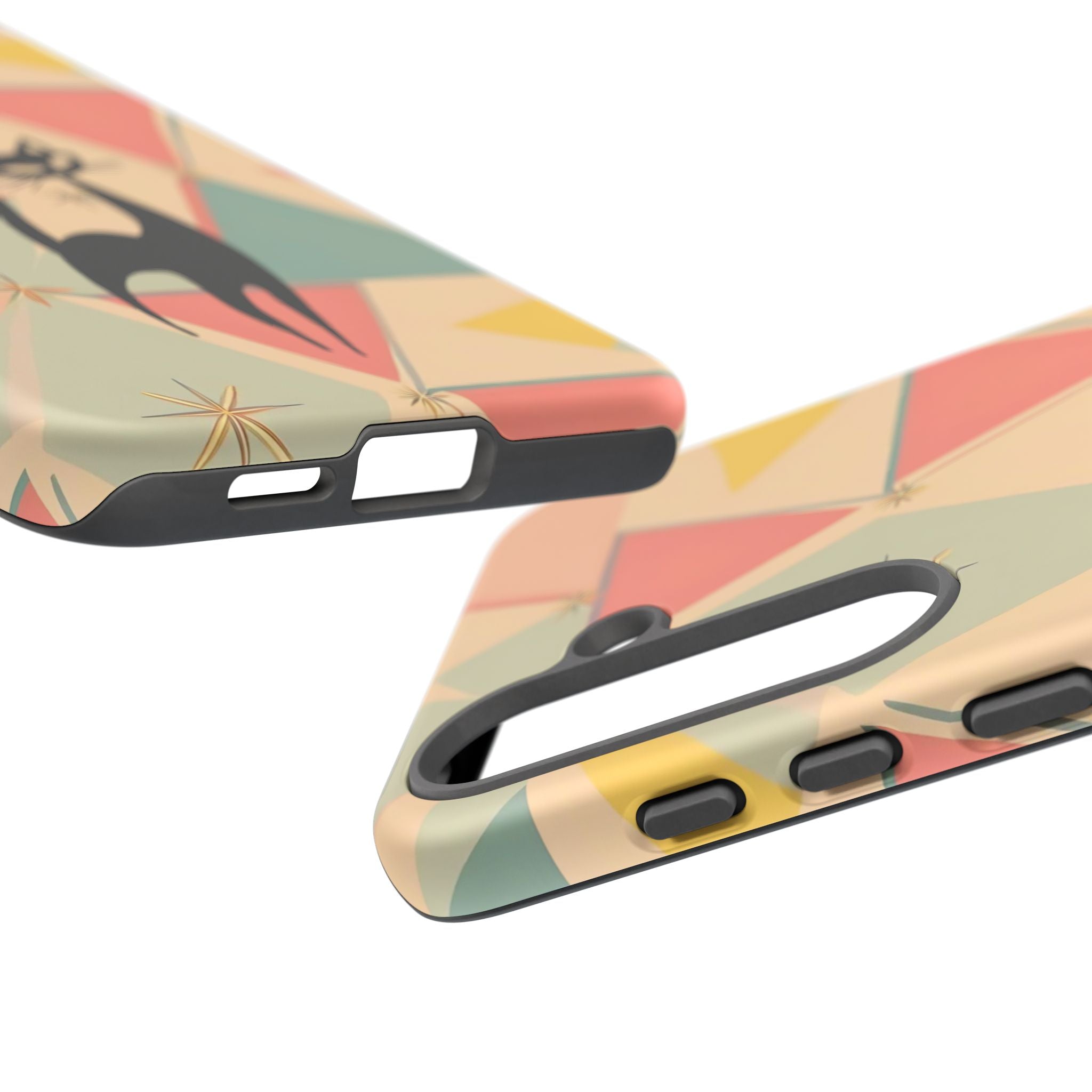 Atomic Cat Mid Mod Retro Cat Phone Case | Tough Cases with Vintage Vibe | Ideal for Cat Lovers