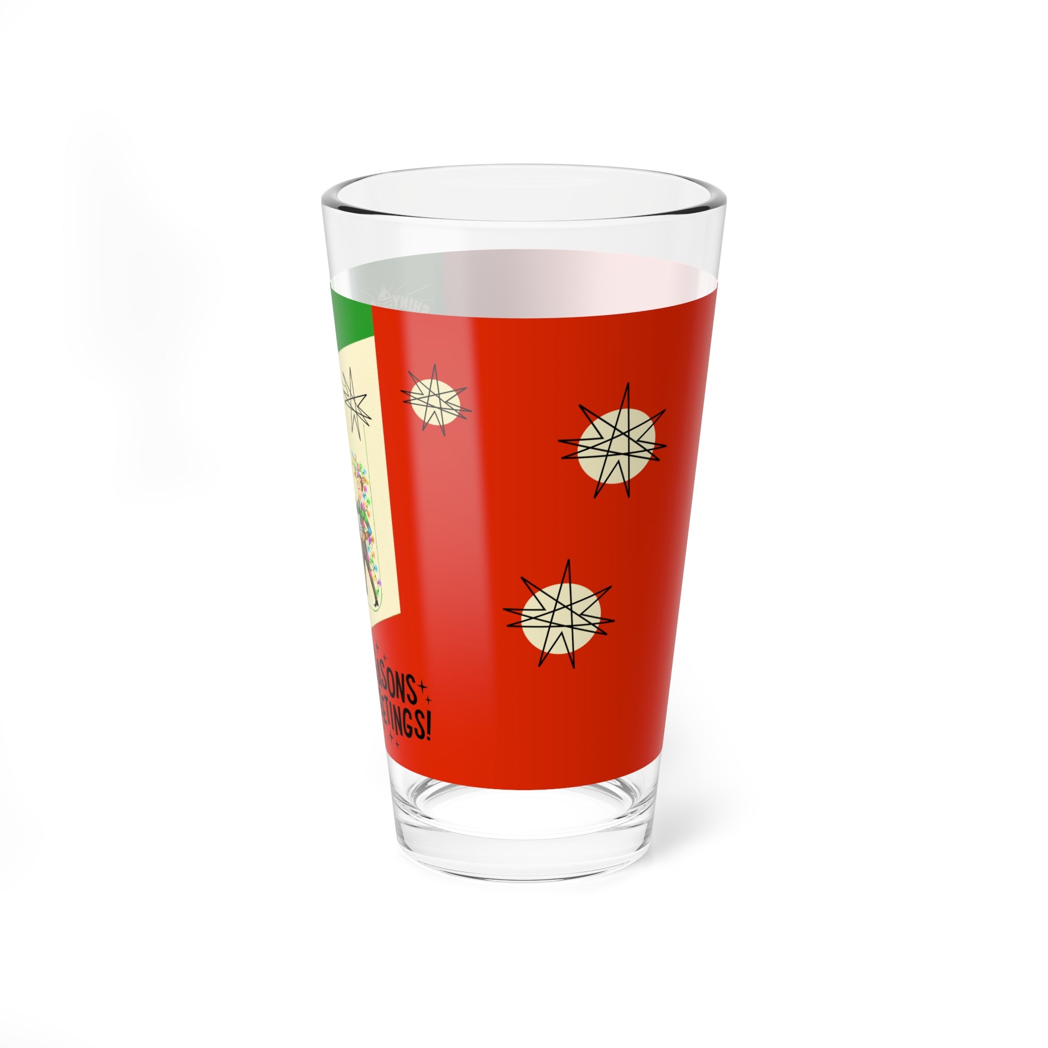 Vintage Shiny Bright Ornaments, Kitschy Mod Season Greetings Holiday MCM Barware - Mid Century Modern Gal