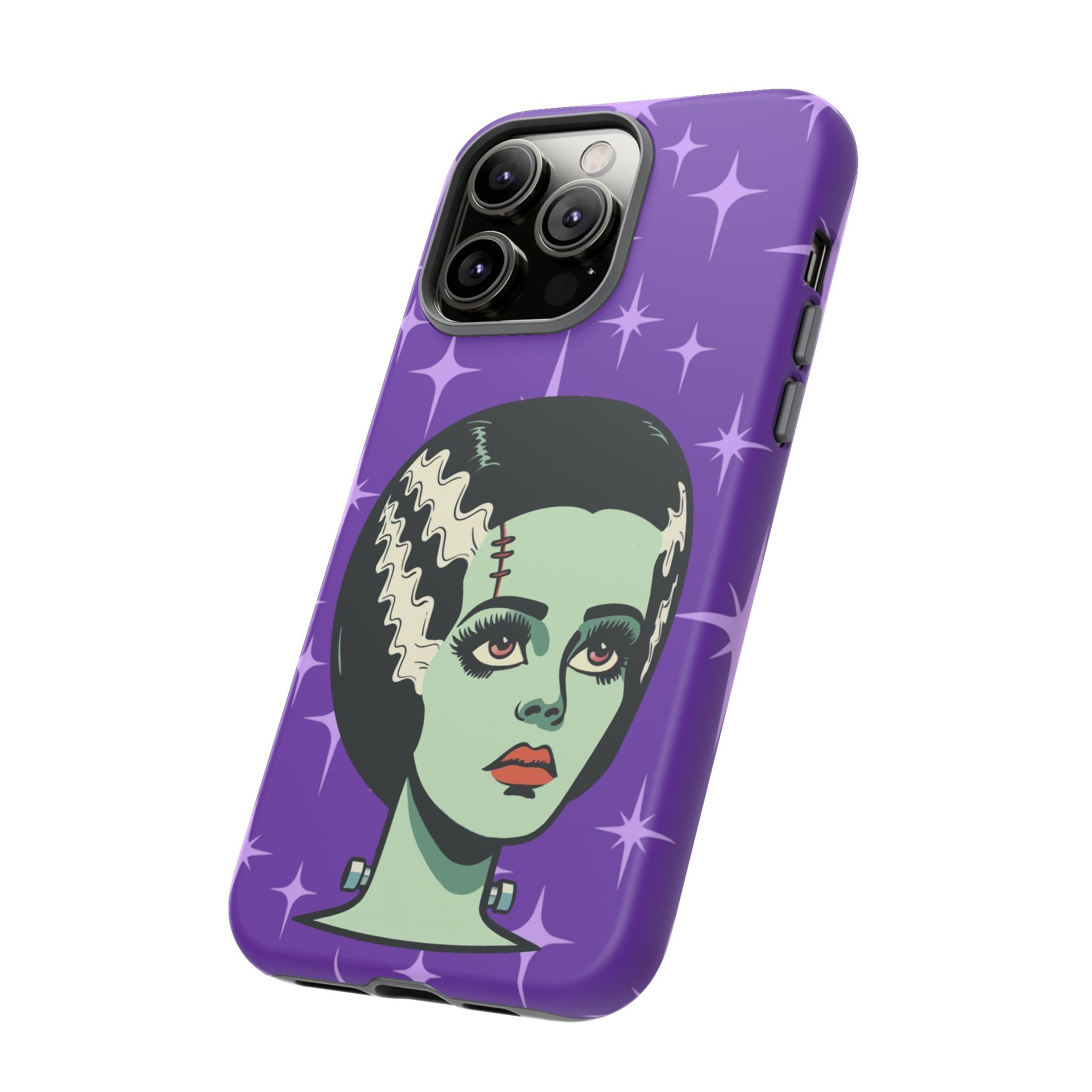 Bride of Frankenstein Retro Mid Mod Horror Buff Purple Halloween Tough Phone Case