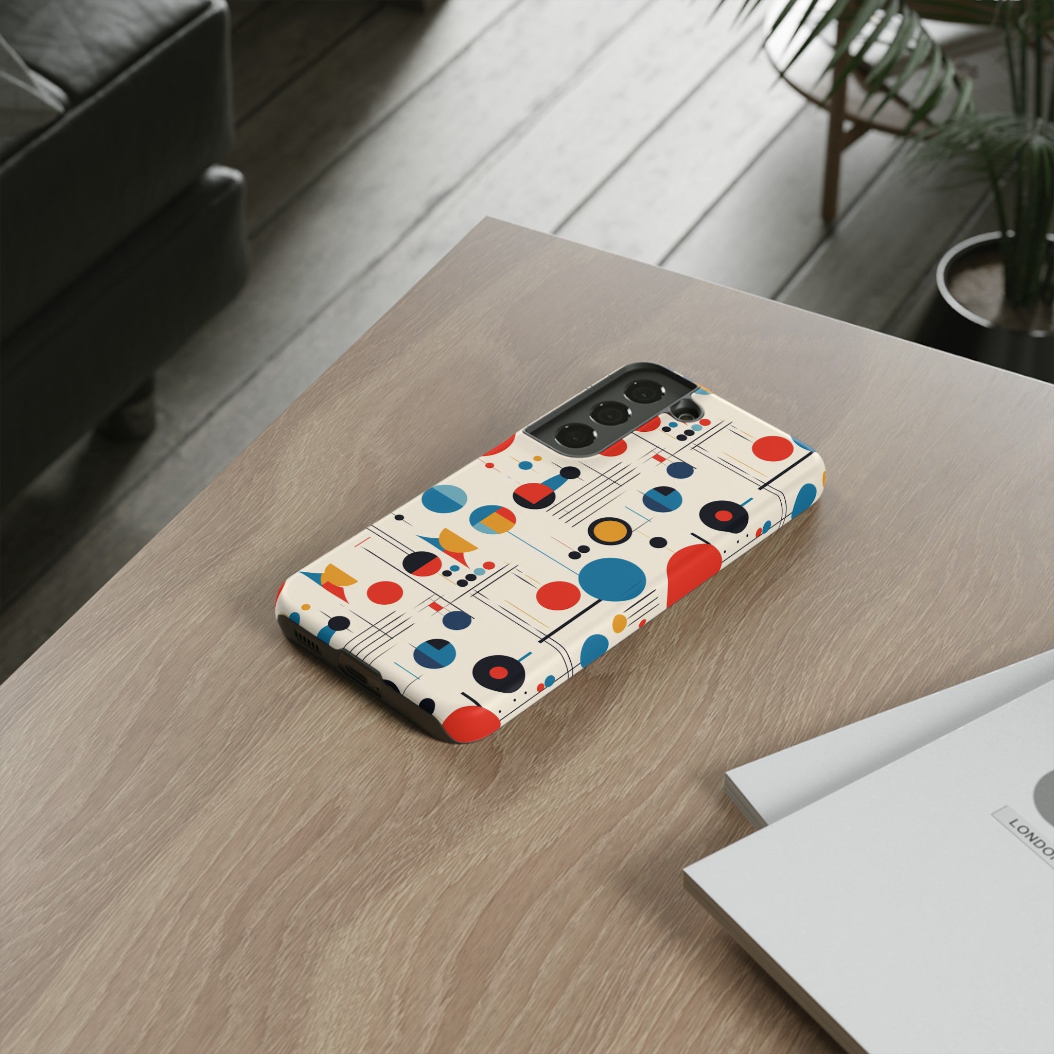 Mid Mod Bauhaus Designed iPhone, Samsung, Retro Phone Tough Cases - Mid Century Modern Gal