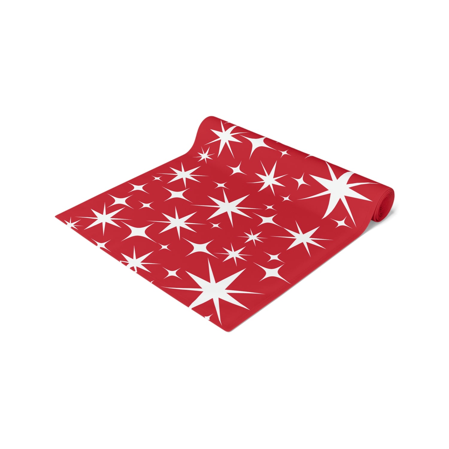 50s Atomic Starburst, Red Holiday Kitsch, Mid Century Modern Designed Table Runner - Mid Century Modern Gal