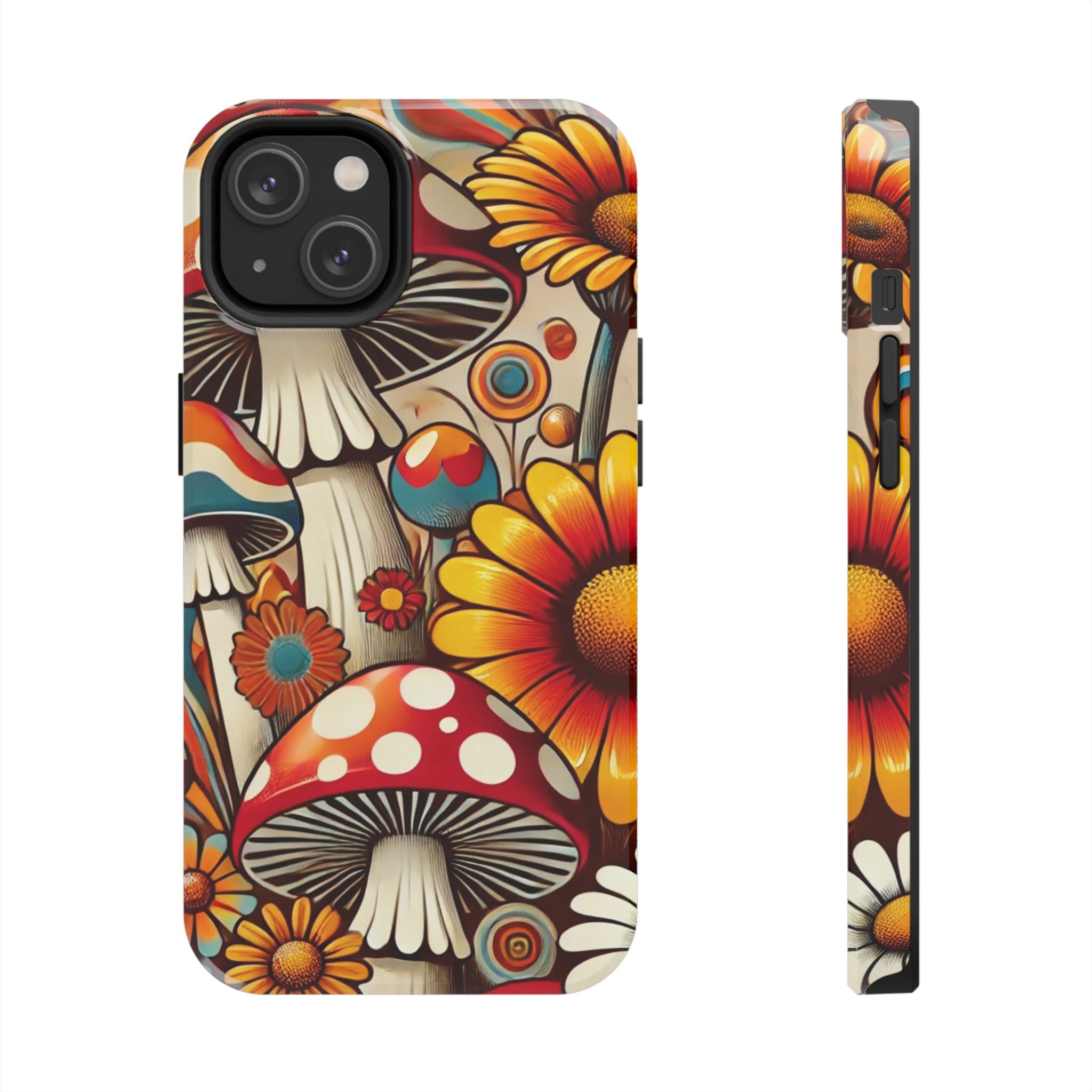 Bohemian Floral Mushroom Tough Phone Case - Trendy Protection for Nature Lovers - Mid Century Modern Gal