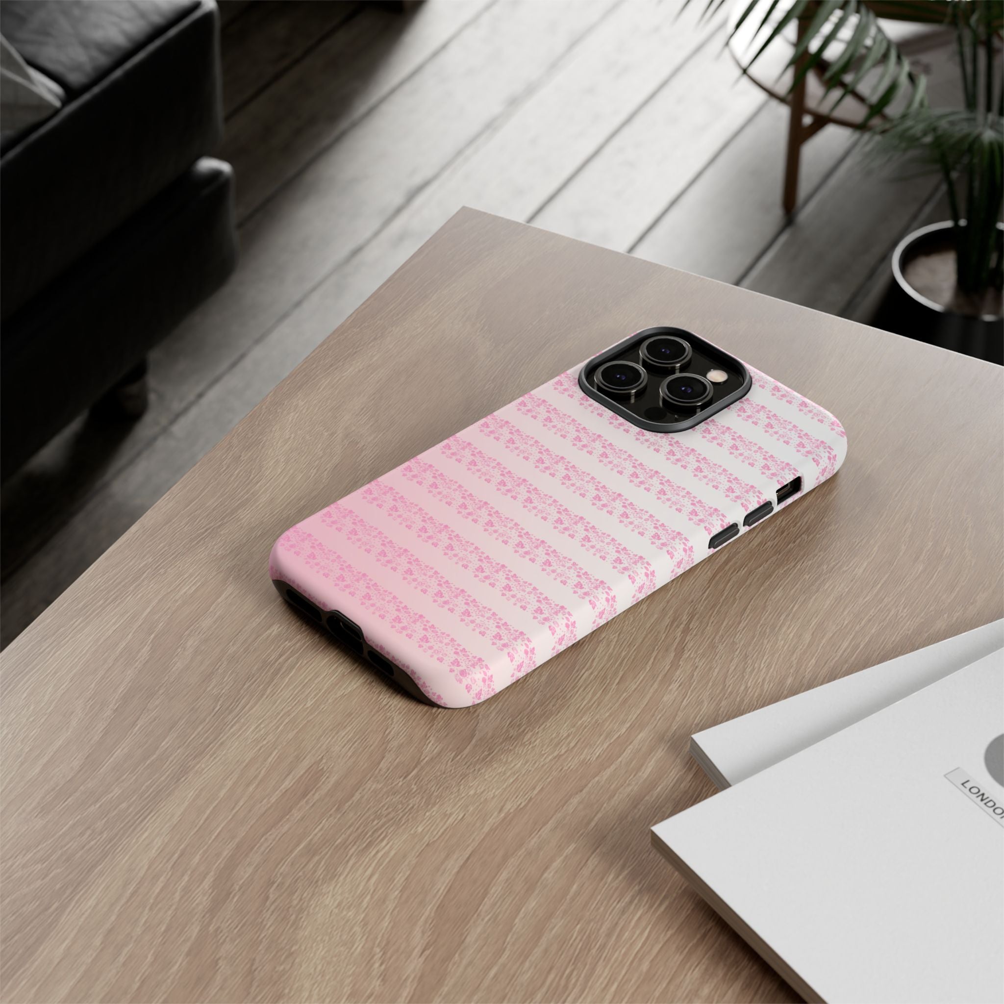 Pink Pyrex Gooseberry Striped Phone Case, Stylish Phone Cover, Tough Protective Case, Cute Cell Phone Case, Trending Gift for Her
