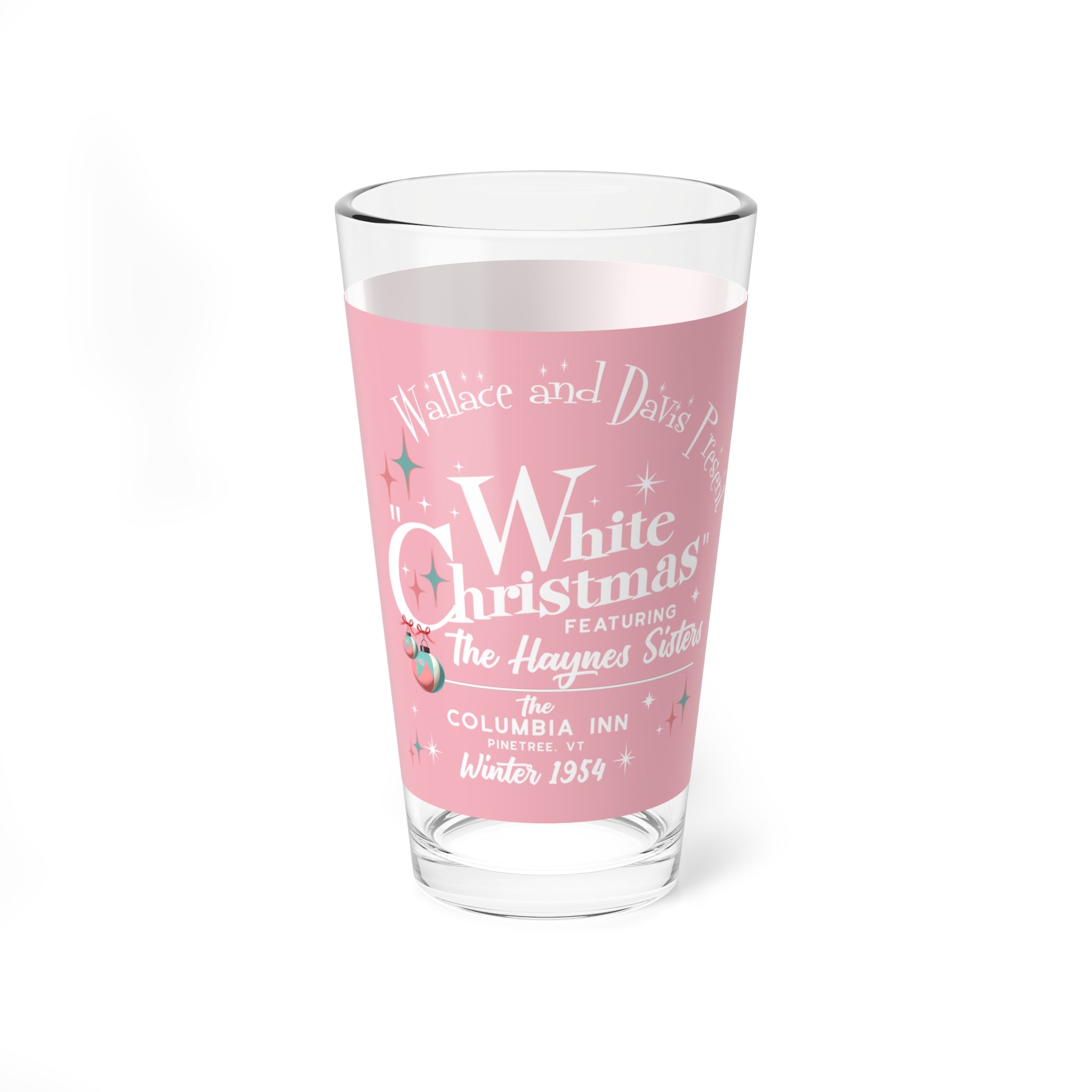 Wallace And Davis White Christmas Kitsch Holiday Cocktail Glassware - Mid Century Modern Gal