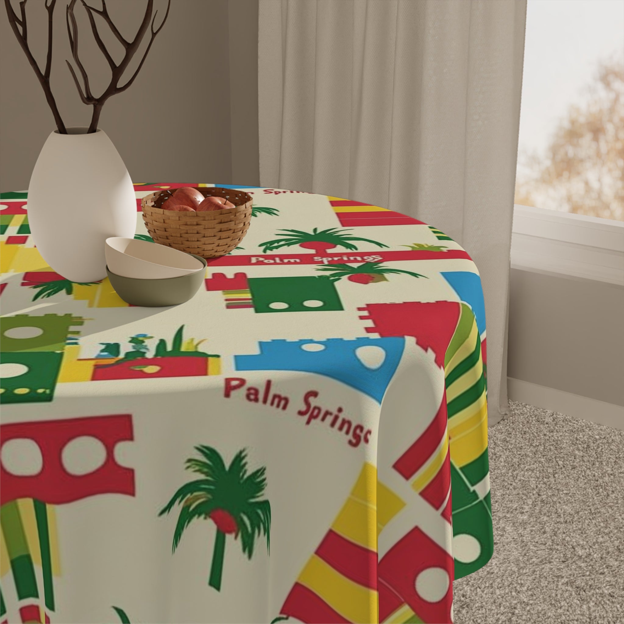 Palm Springs Retro Tiki ModTablecloth - Vibrant Summer Decor - Mid Century Modern Gal