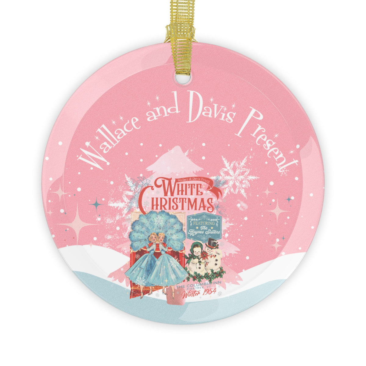 Wallace And Davis Sisters Sisters Christmas Vintage Christmas Glass Ornaments - Holiday Decor with White Christmas Theme - Mid Century Modern Gal
