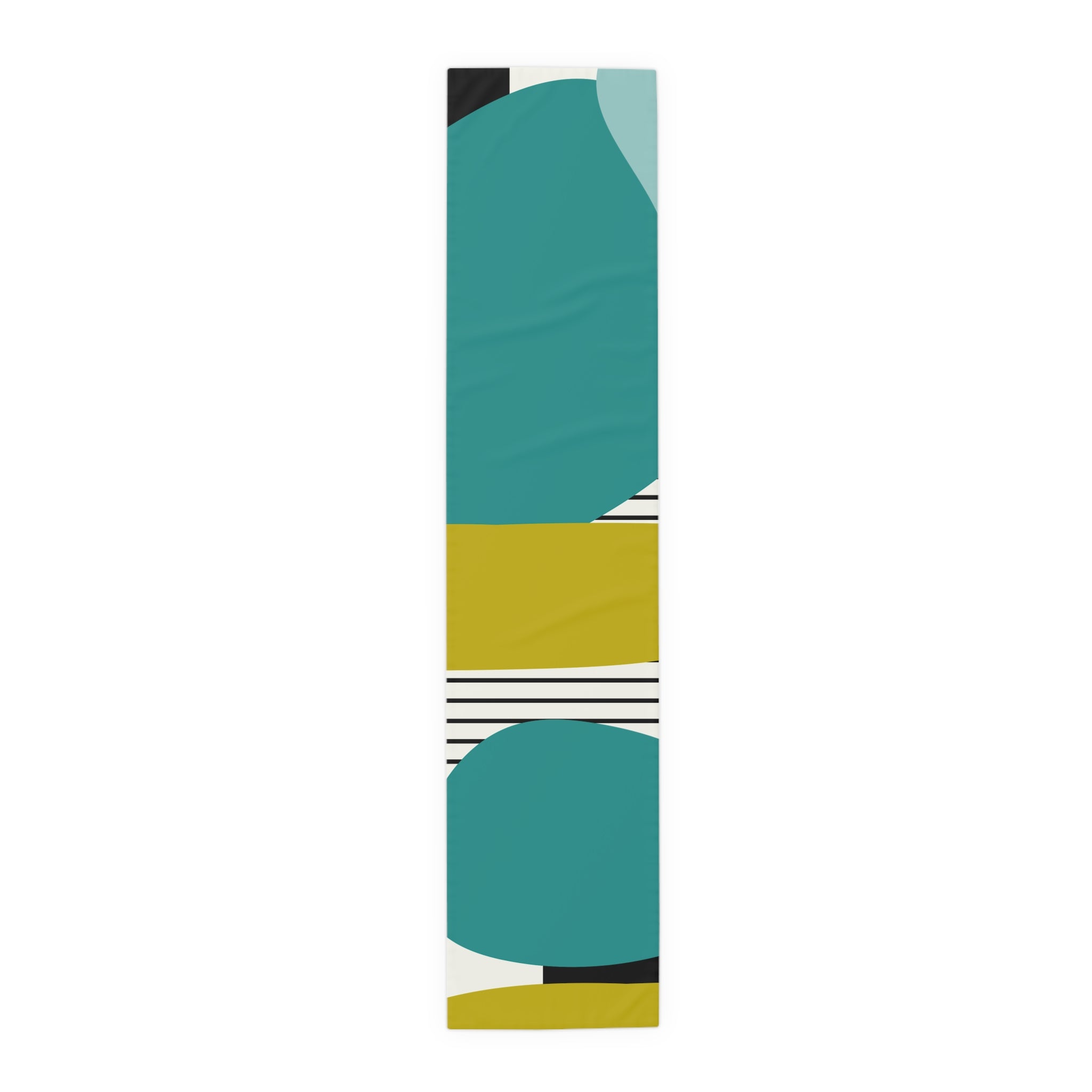 Mid Century Modern Retro MCM Design Abstract Table Runner Turquoise, Green, White, Black MCM Mid Modern Table Runner - Mid Century Modern Gal