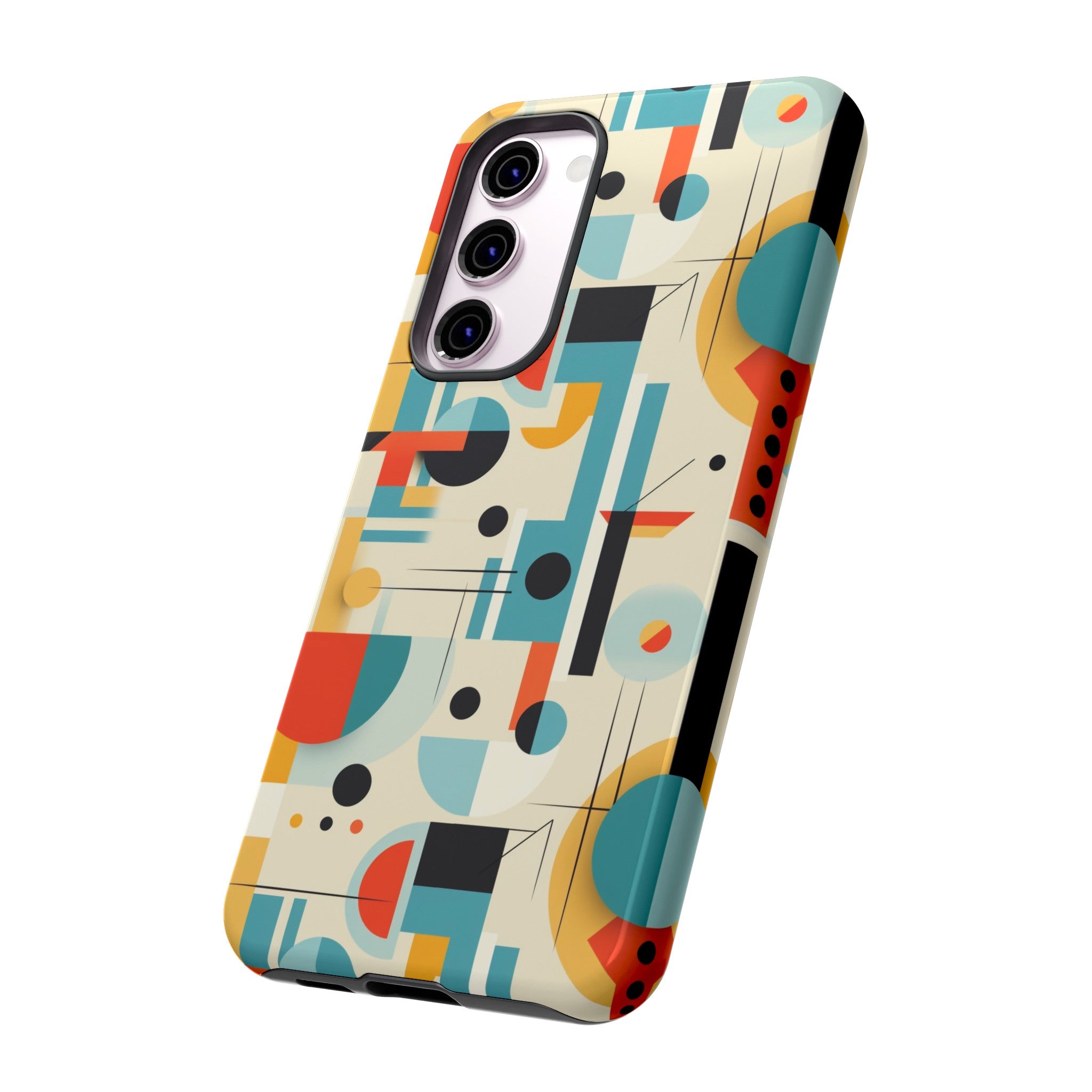 Bauhaus Designed Mid Mod Geometric Groovy Smart Phone, iPhone, Samsung Compatible Tough Cases