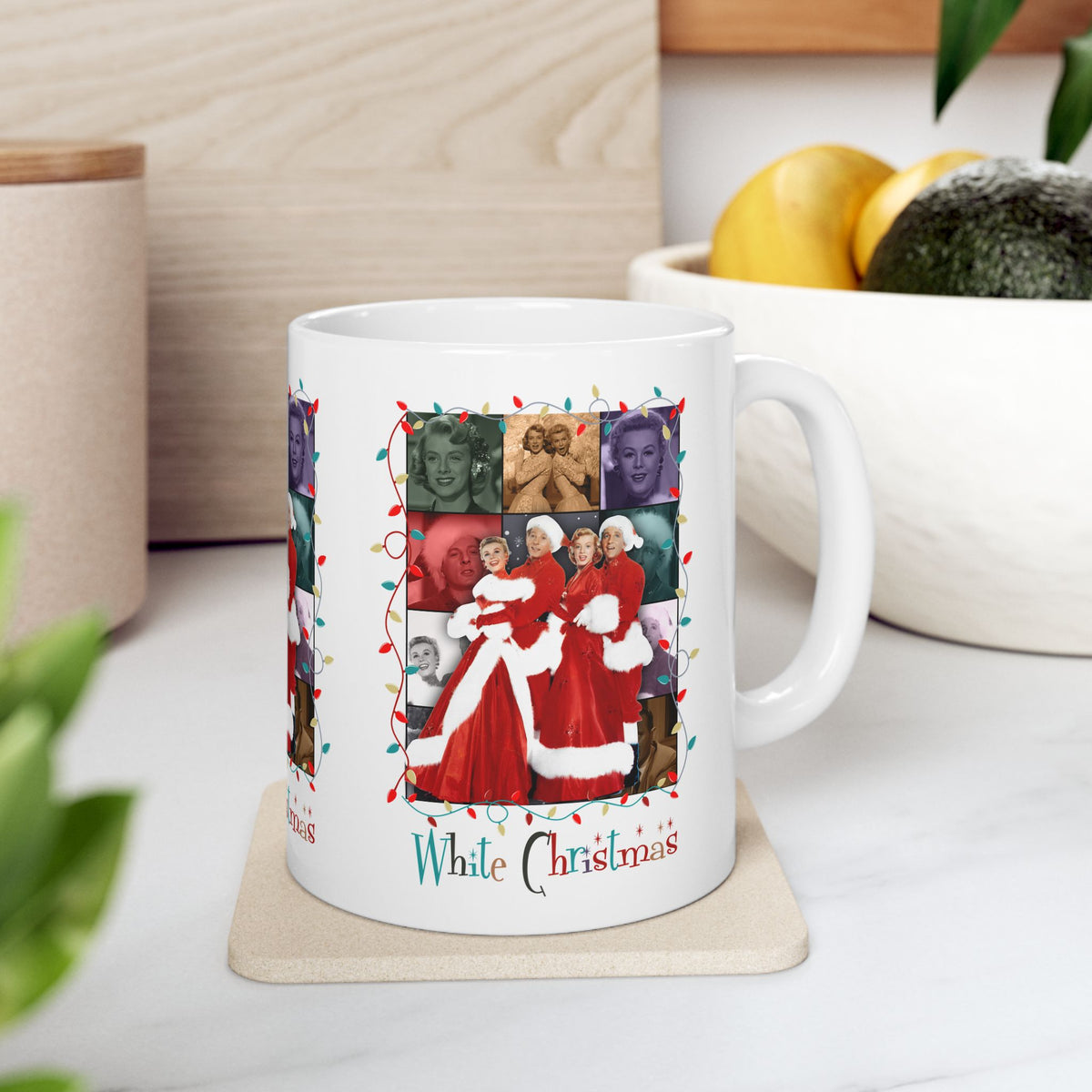 Wallace And Davis Movie Festive White Christmas Mug - Holiday Cheer Gift - Mid Century Modern Gal