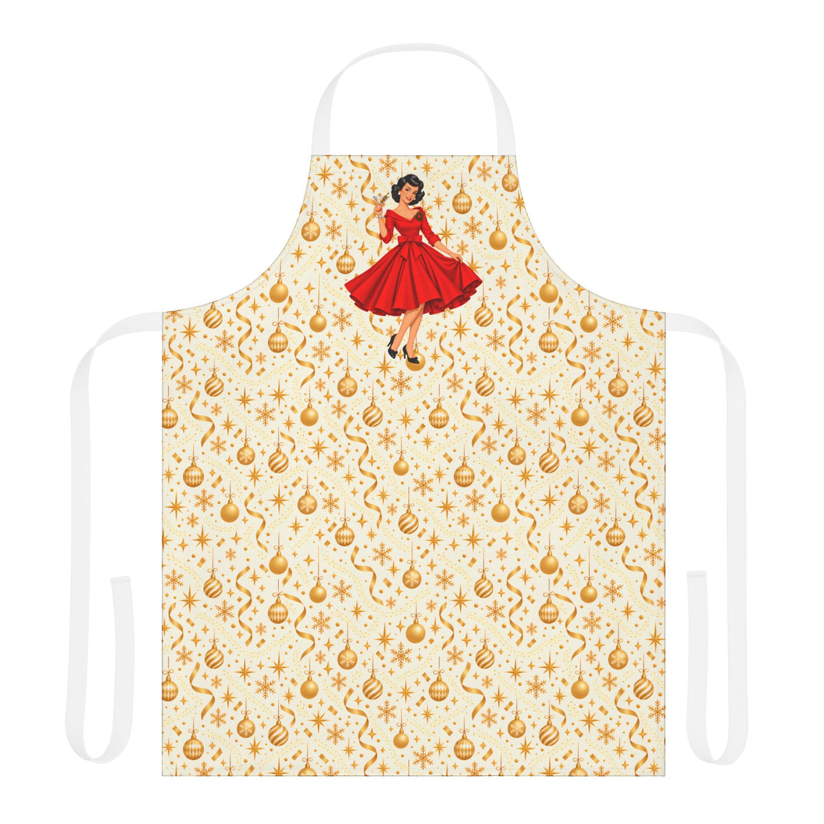 Mid Century Modern Christmas Martini Gal Apron - Mid Century Modern Gal